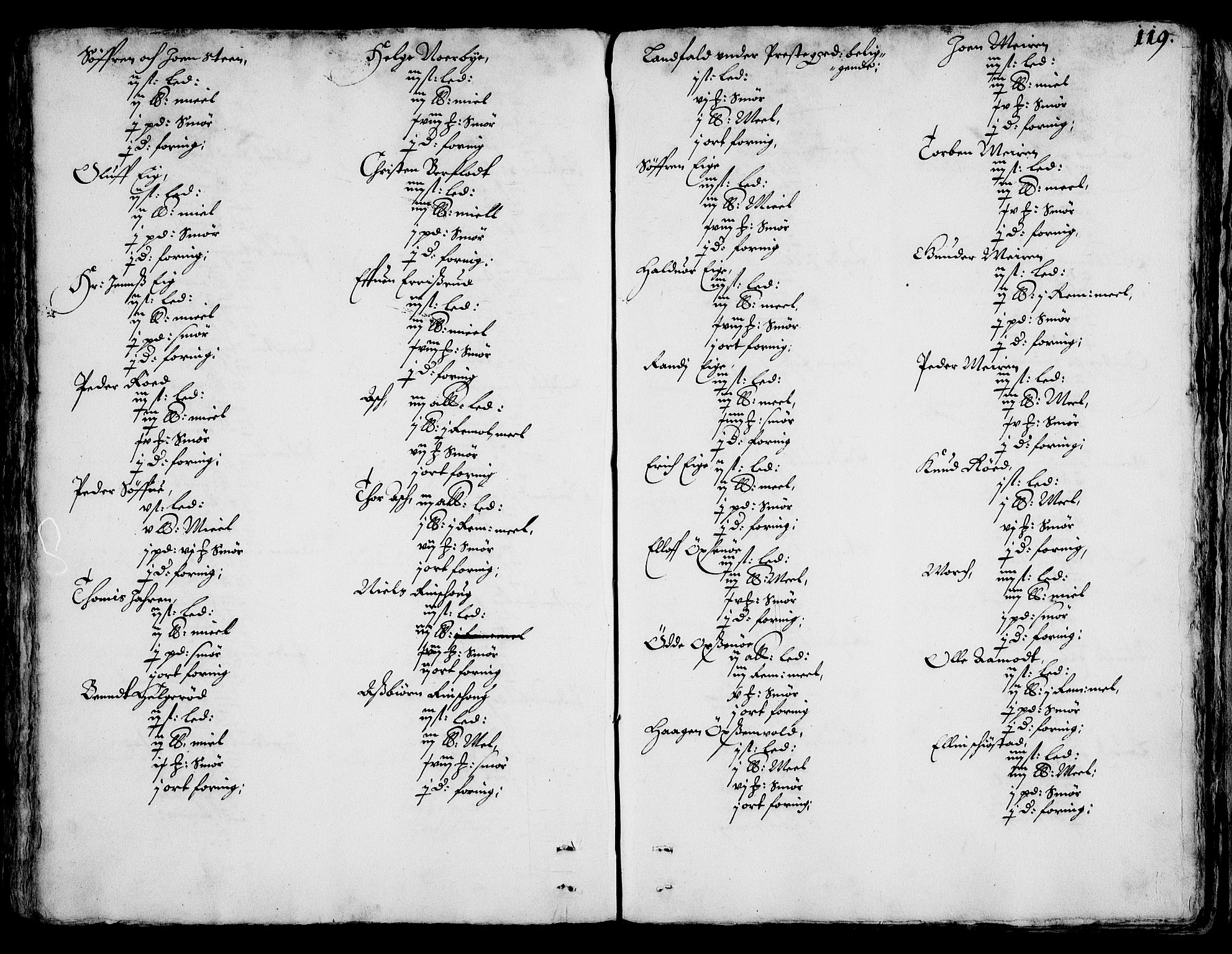 Rentekammeret inntil 1814, Realistisk ordnet avdeling, AV/RA-EA-4070/On/L0001/0002: Statens gods / [Jj 2]: Jordebok og forklaring over atkomstene til Hannibal Sehesteds gods, 1651, p. 118b-119a