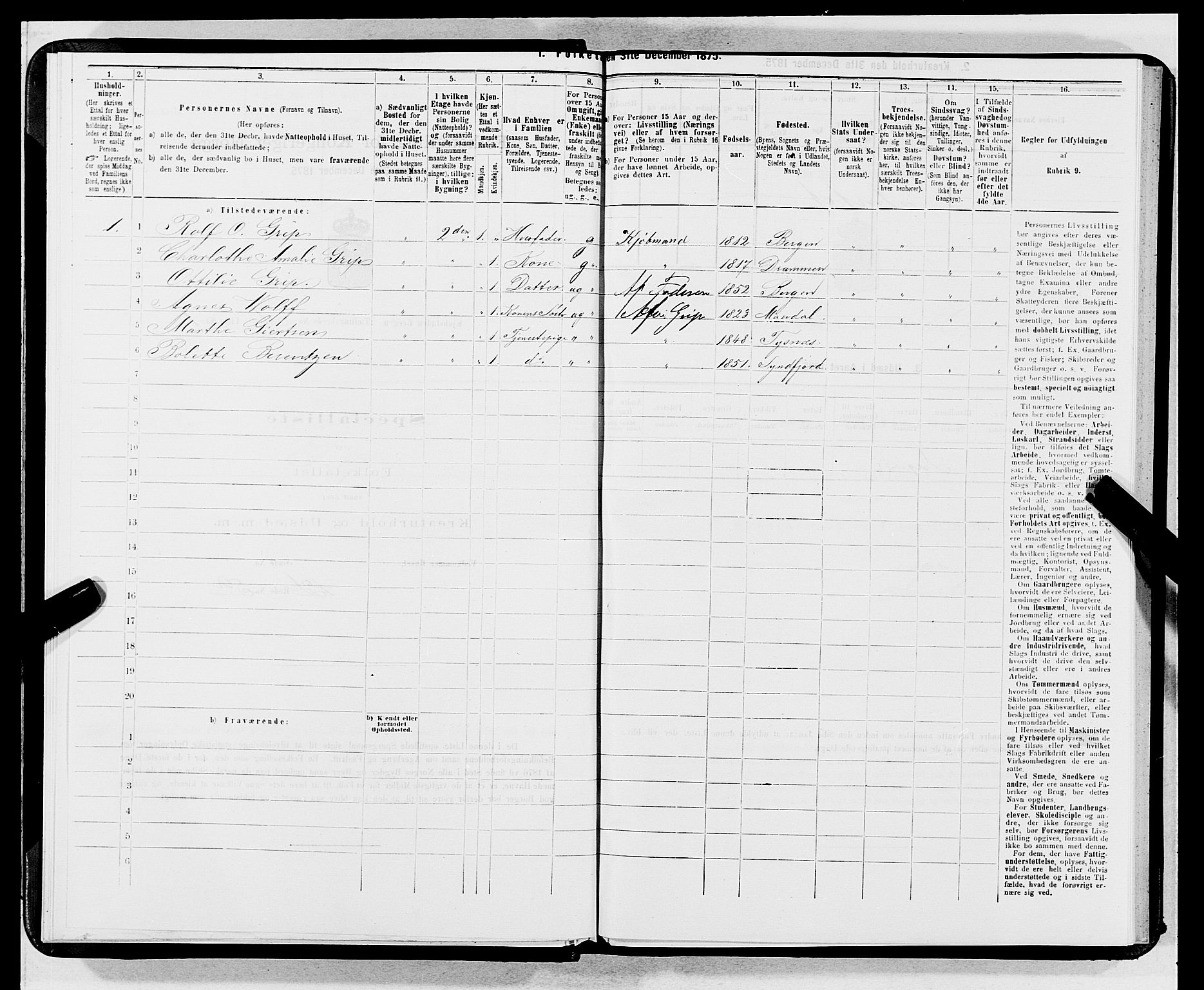 SAB, 1875 census for 1301 Bergen, 1875, p. 2957