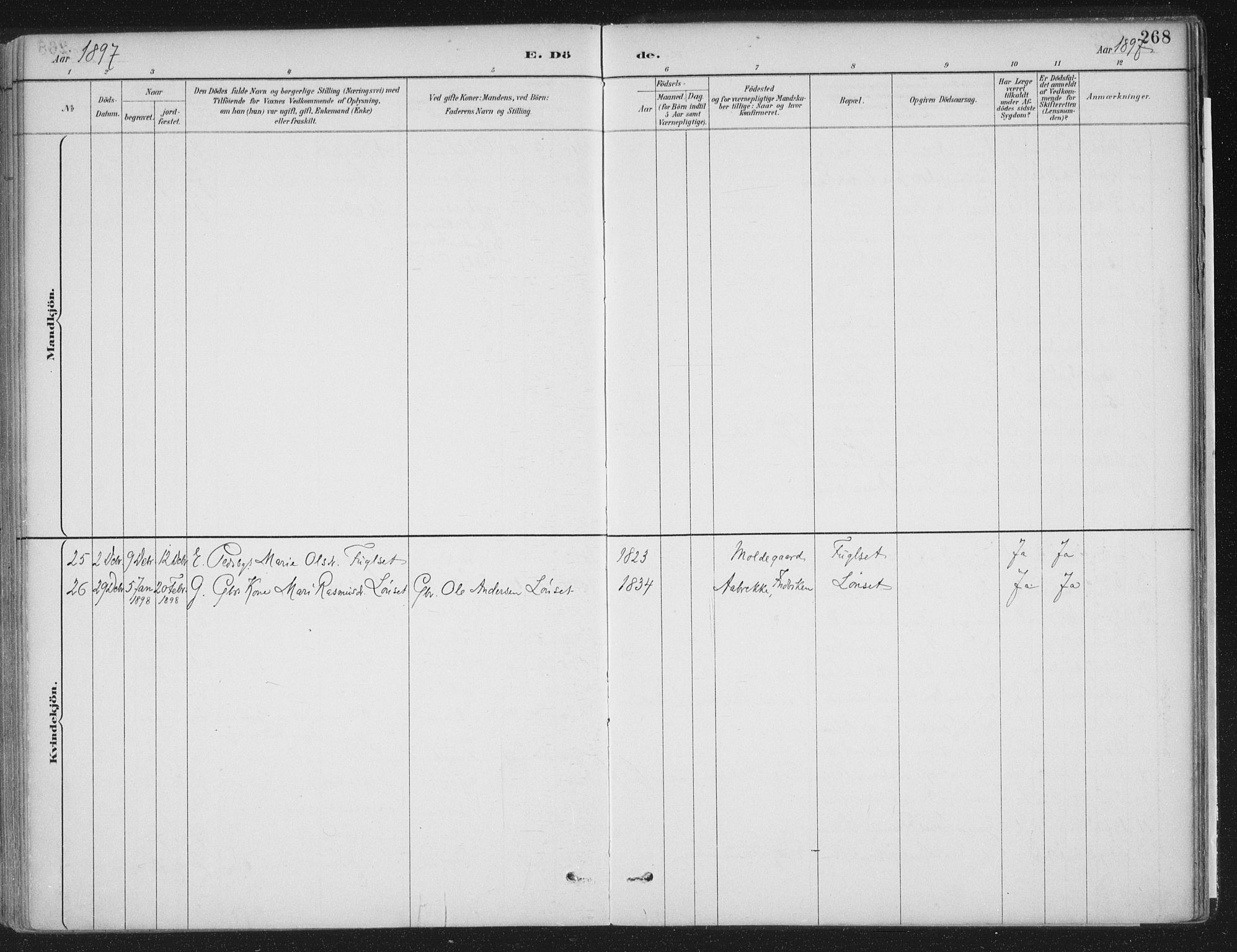 Ministerialprotokoller, klokkerbøker og fødselsregistre - Møre og Romsdal, AV/SAT-A-1454/555/L0658: Parish register (official) no. 555A09, 1887-1917, p. 268