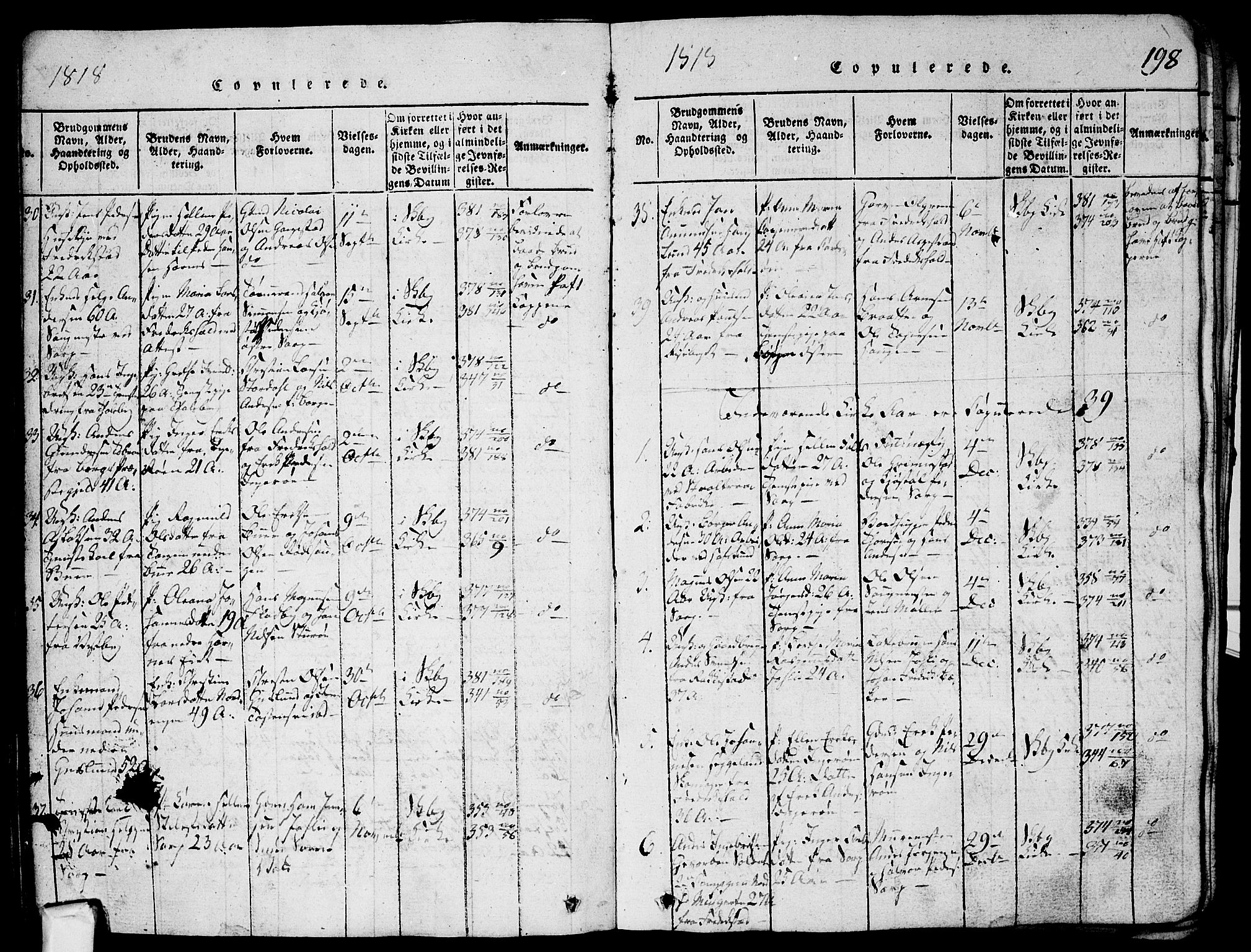 Skjeberg prestekontor Kirkebøker, SAO/A-10923/G/Ga/L0001: Parish register (copy) no. I 1, 1815-1830, p. 198