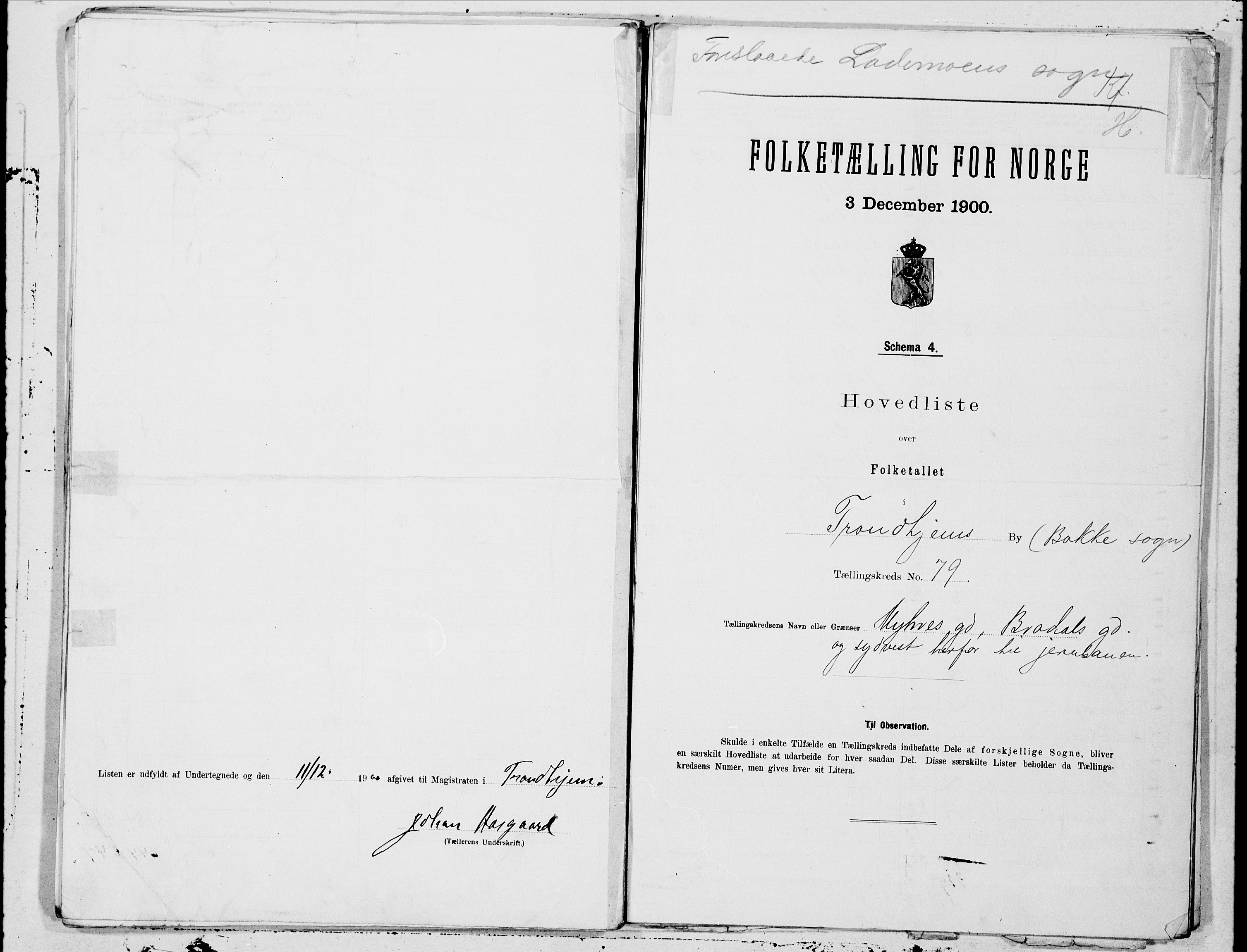 SAT, 1900 census for Trondheim, 1900, p. 157