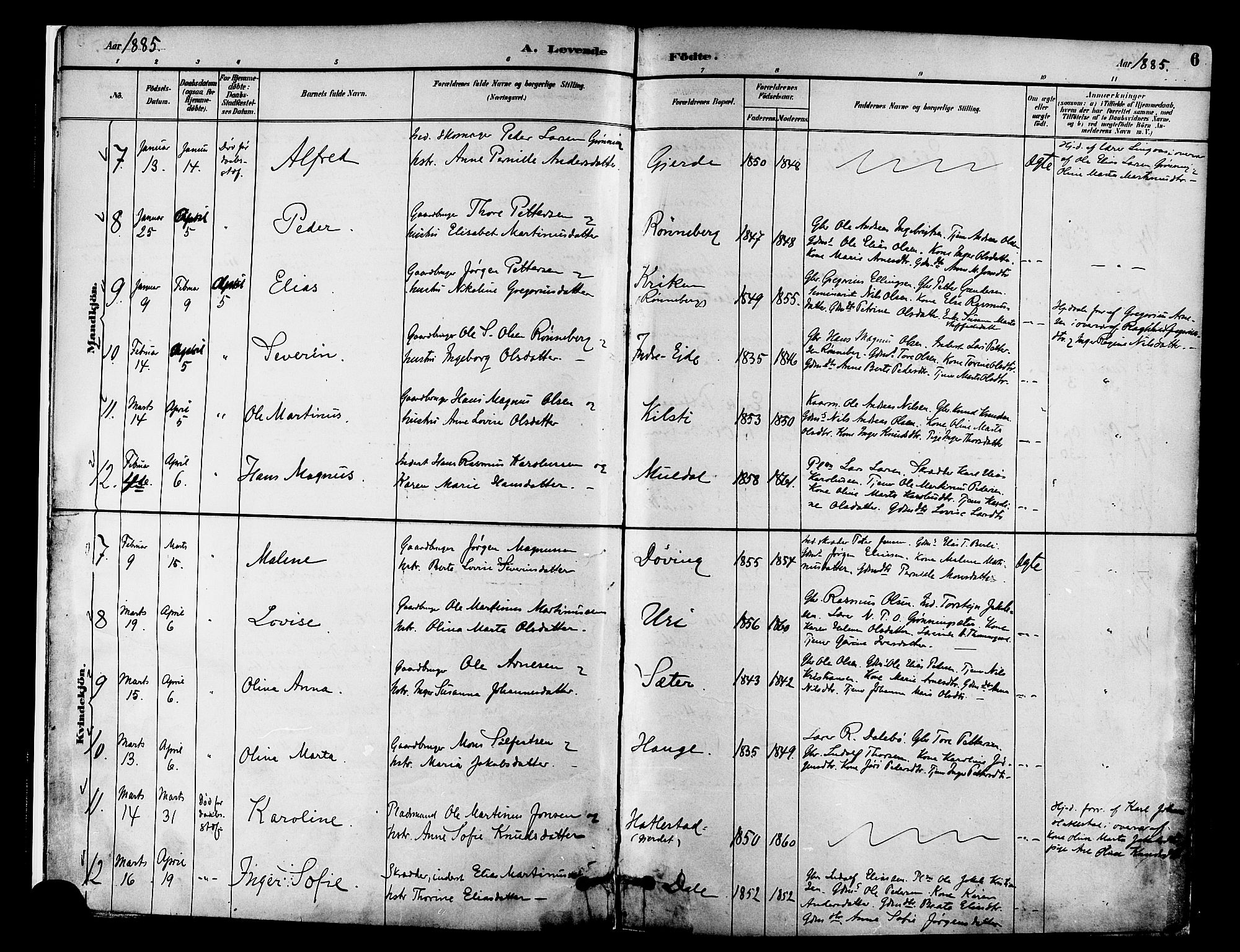 Ministerialprotokoller, klokkerbøker og fødselsregistre - Møre og Romsdal, SAT/A-1454/519/L0255: Parish register (official) no. 519A14, 1884-1908, p. 6