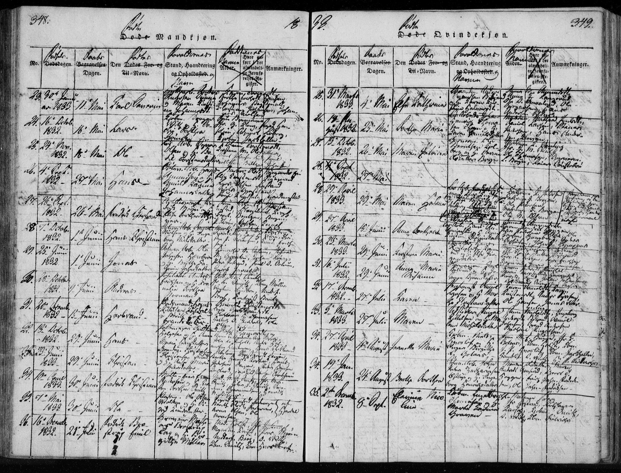 Kongsberg kirkebøker, AV/SAKO-A-22/F/Fa/L0008: Parish register (official) no. I 8, 1816-1839, p. 348-349