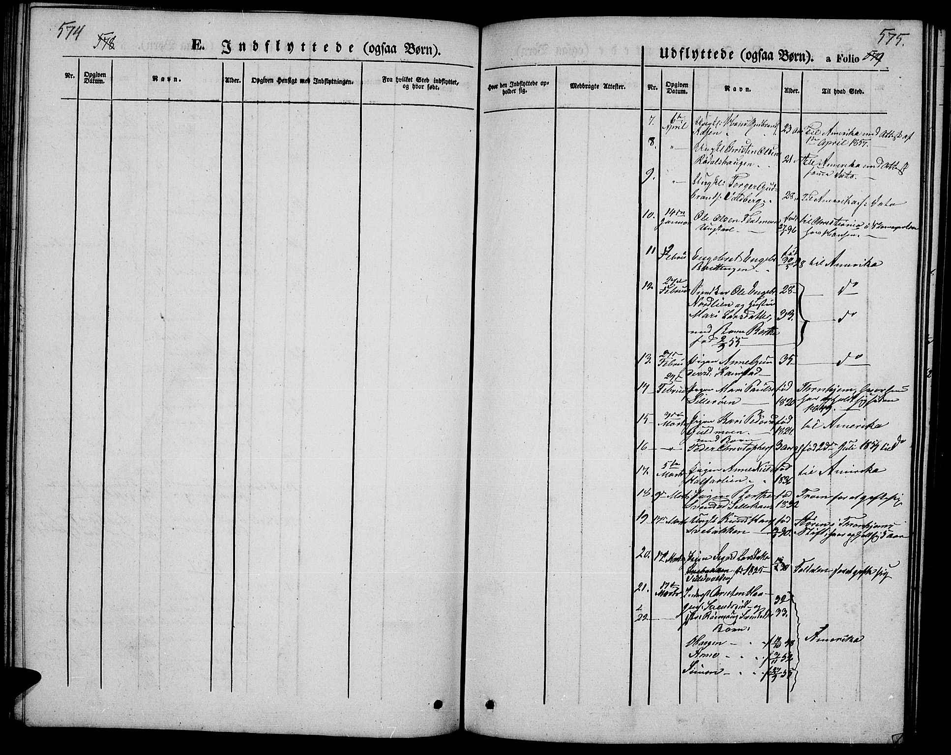Ringebu prestekontor, SAH/PREST-082/H/Ha/Hab/L0003: Parish register (copy) no. 3, 1854-1866, p. 574-575