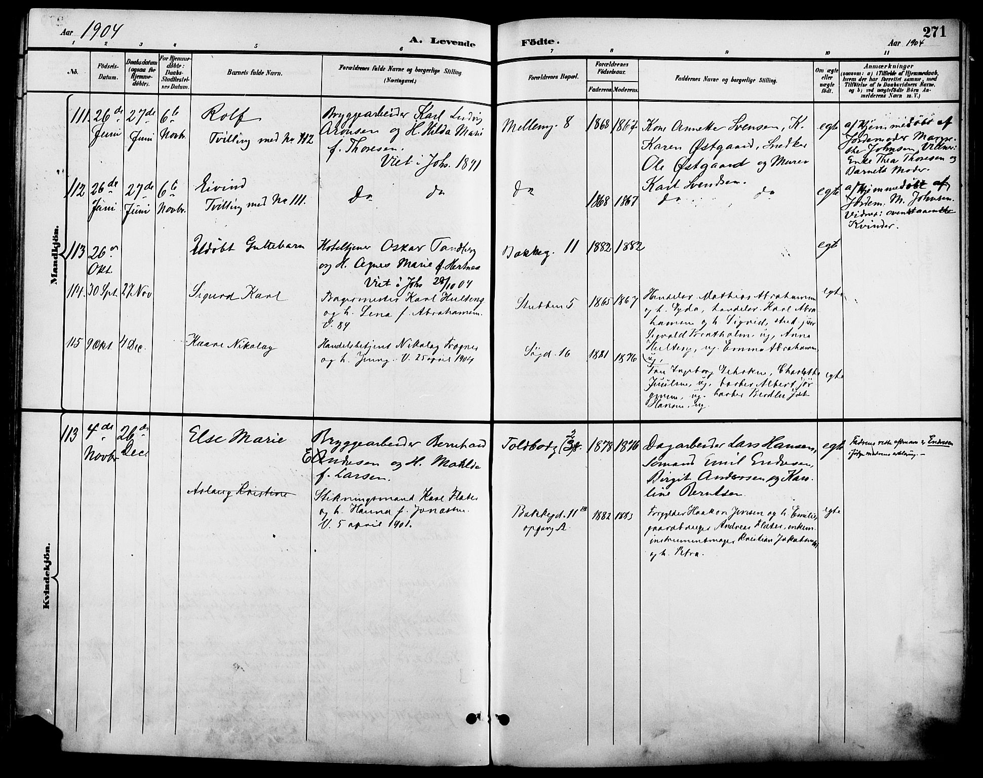 Johannes prestekontor Kirkebøker, AV/SAO-A-10852/F/Fa/L0007: Parish register (official) no. 7, 1896-1905, p. 271