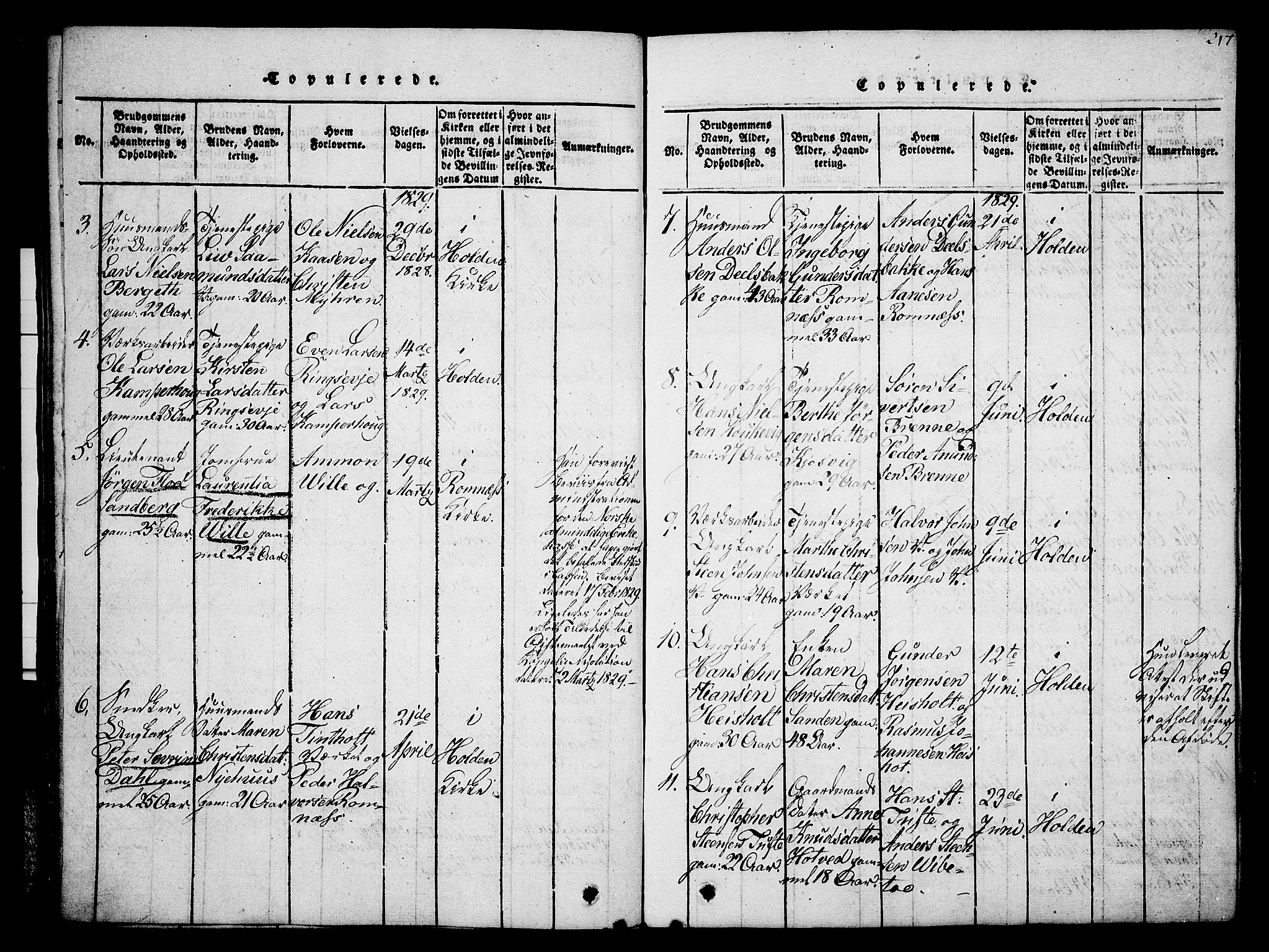 Holla kirkebøker, AV/SAKO-A-272/G/Ga/L0001: Parish register (copy) no. I 1, 1814-1830, p. 217