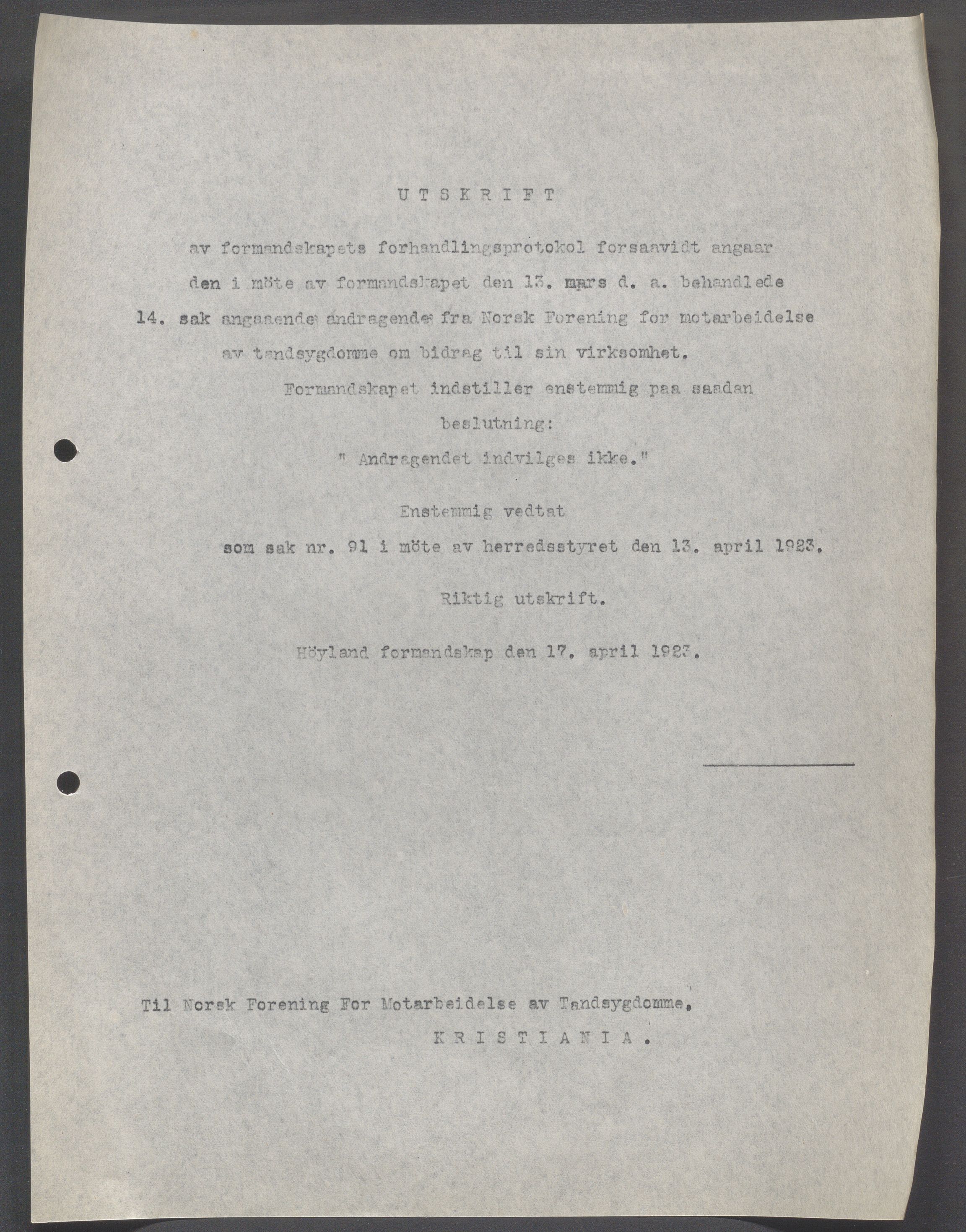 Høyland kommune - Formannskapet, IKAR/K-100046/B/L0006: Kopibok, 1920-1923, p. 660