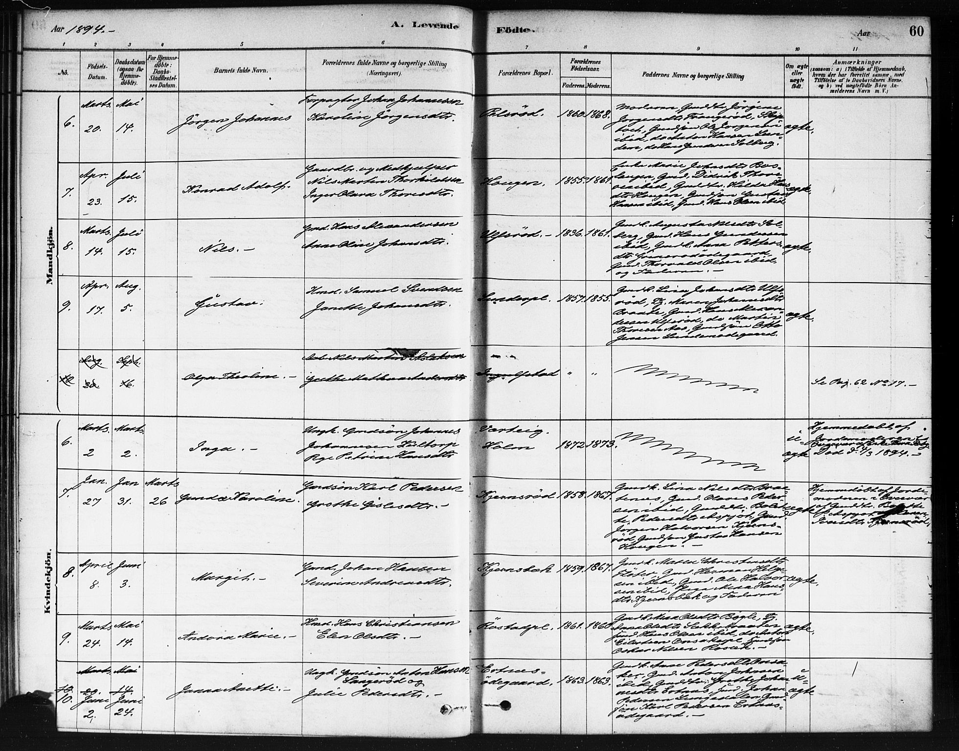 Våler prestekontor Kirkebøker, AV/SAO-A-11083/F/Fb/L0001: Parish register (official) no. II 1, 1878-1896, p. 60