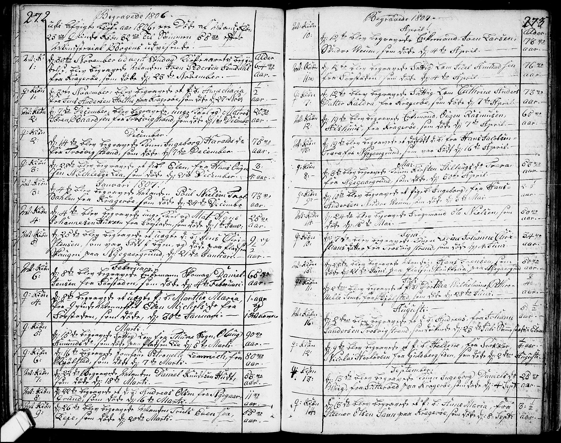 Glemmen prestekontor Kirkebøker, SAO/A-10908/F/Fa/L0003: Parish register (official) no. 3, 1803-1815, p. 272-273
