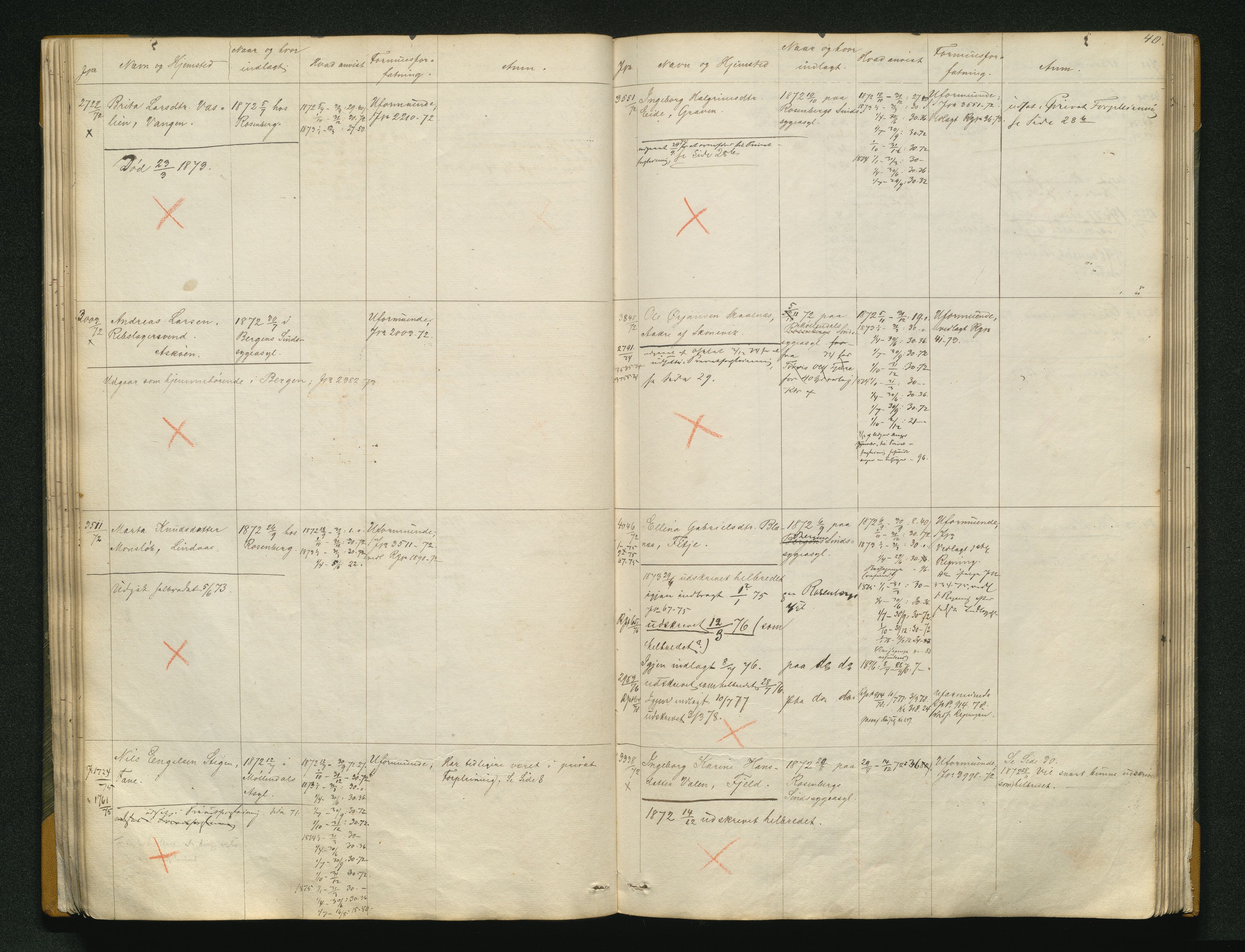 Fylkesmannen i Hordaland , AV/SAB-A-3601/1/08/08C/08Ca/L0002: Protokoll over forpleide, 1866-1878, p. 39b-40a