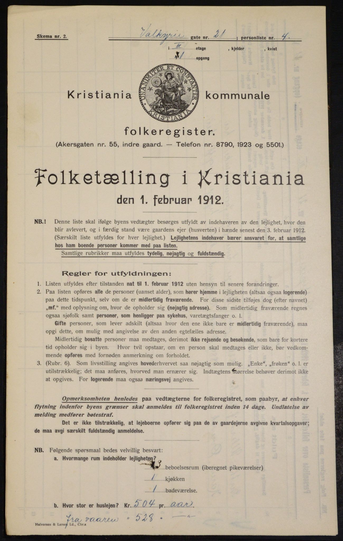 OBA, Municipal Census 1912 for Kristiania, 1912, p. 121801