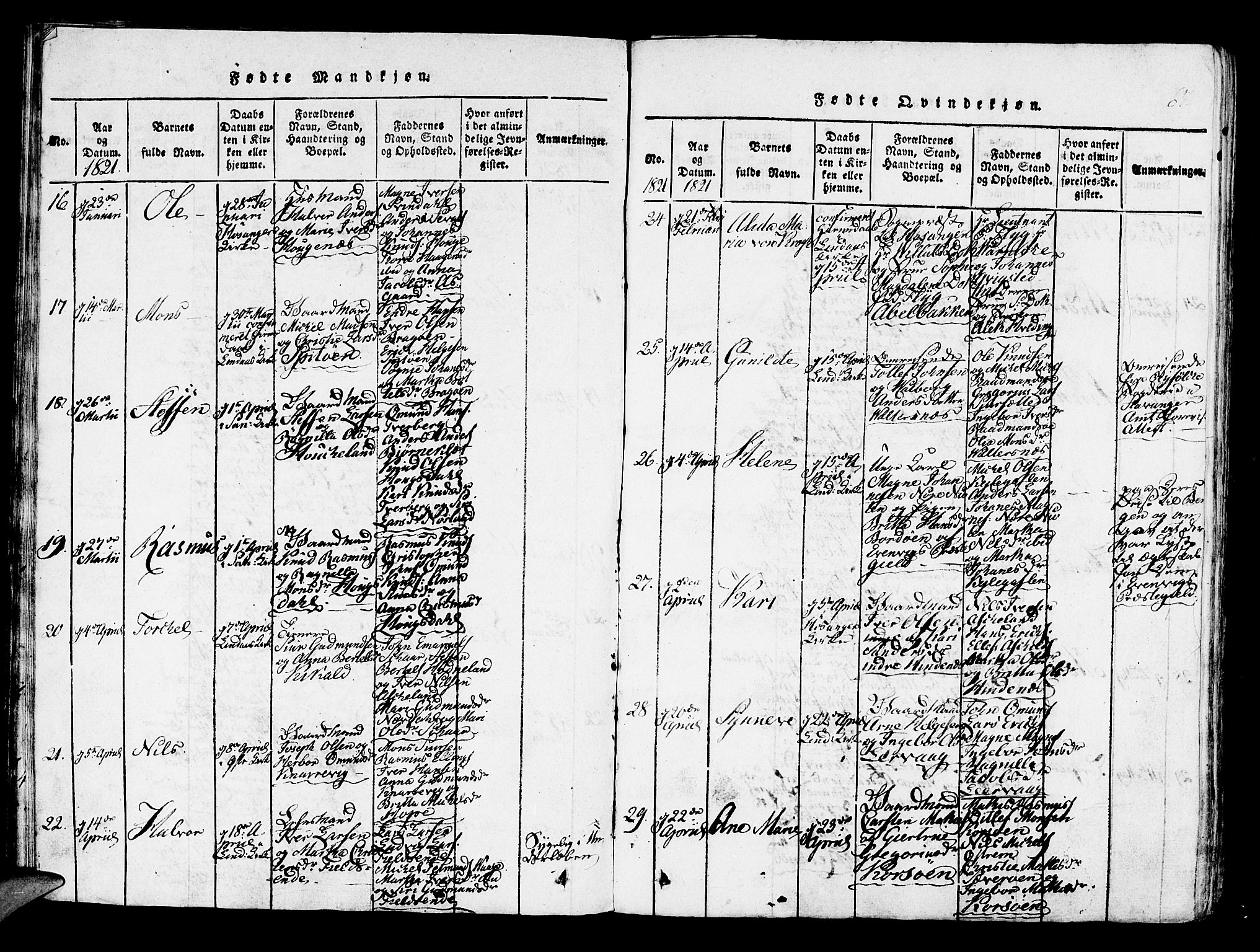 Lindås Sokneprestembete, AV/SAB-A-76701/H/Haa/Haaa/L0007: Parish register (official) no. A 7, 1816-1823, p. 67