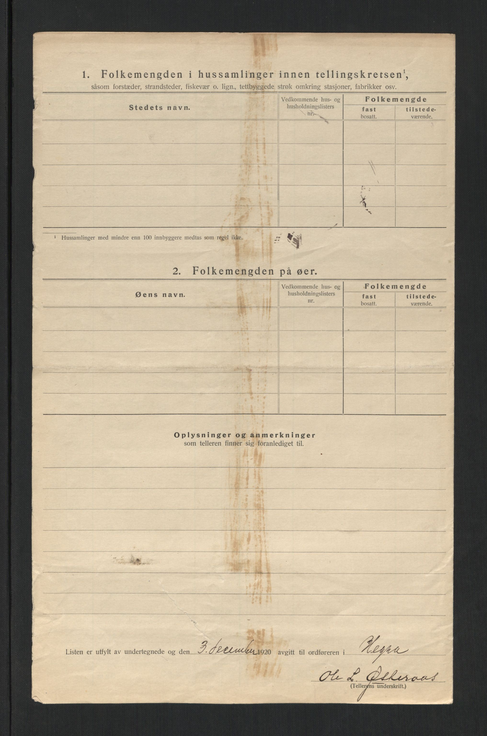 SAT, 1920 census for Hegra, 1920, p. 29