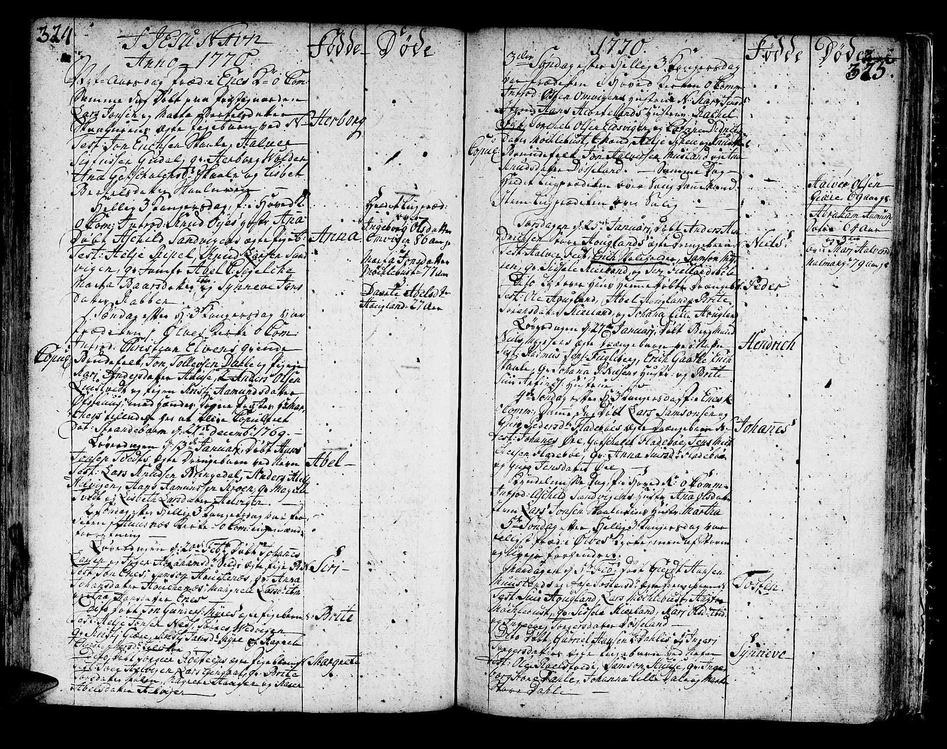 Kvinnherad sokneprestembete, SAB/A-76401/H/Haa: Parish register (official) no. A 3, 1754-1777, p. 324-325