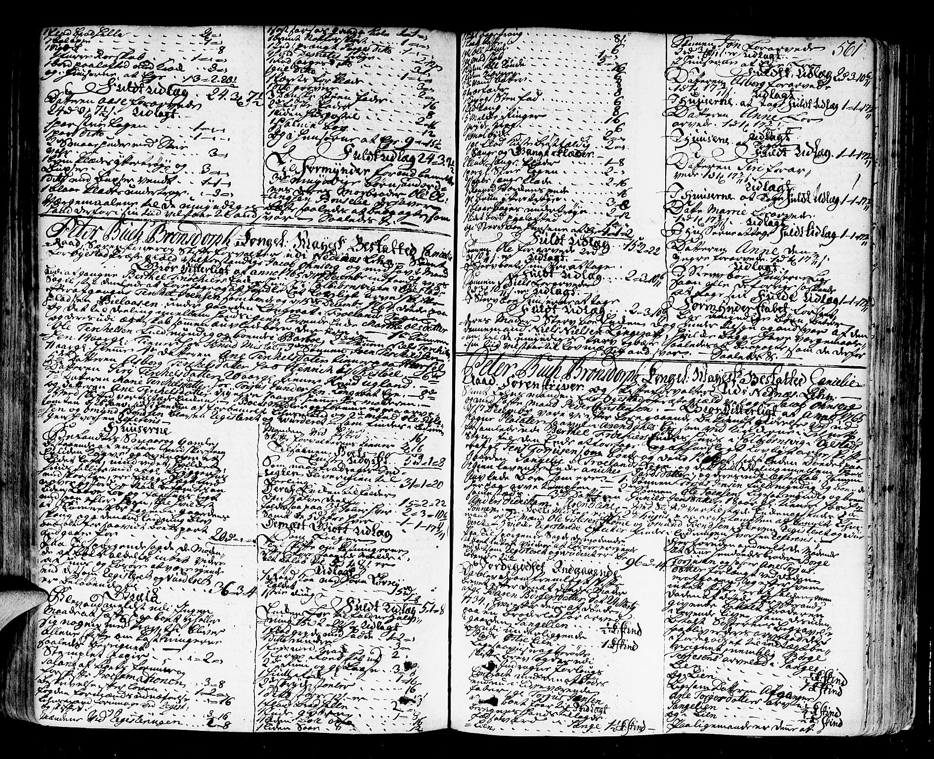 Nedenes sorenskriveri før 1824, SAK/1221-0007/H/Hc/L0030: Skifteprotokoll med register nr 21a, 1763-1767, p. 560b-561a