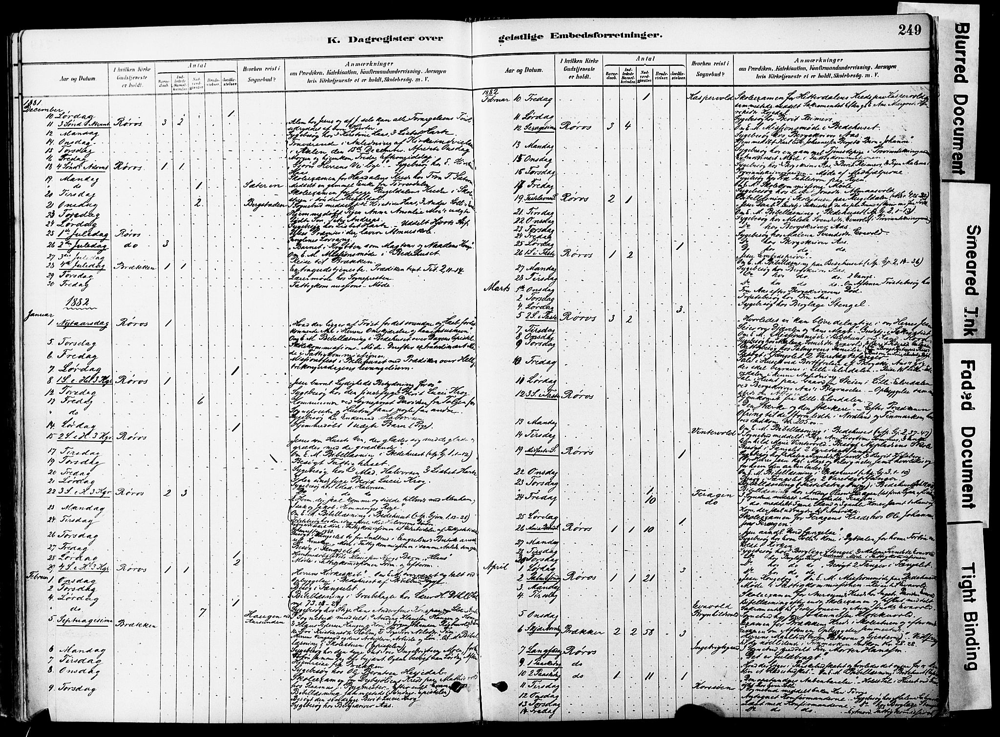 Ministerialprotokoller, klokkerbøker og fødselsregistre - Sør-Trøndelag, SAT/A-1456/681/L0933: Parish register (official) no. 681A11, 1879-1890, p. 249