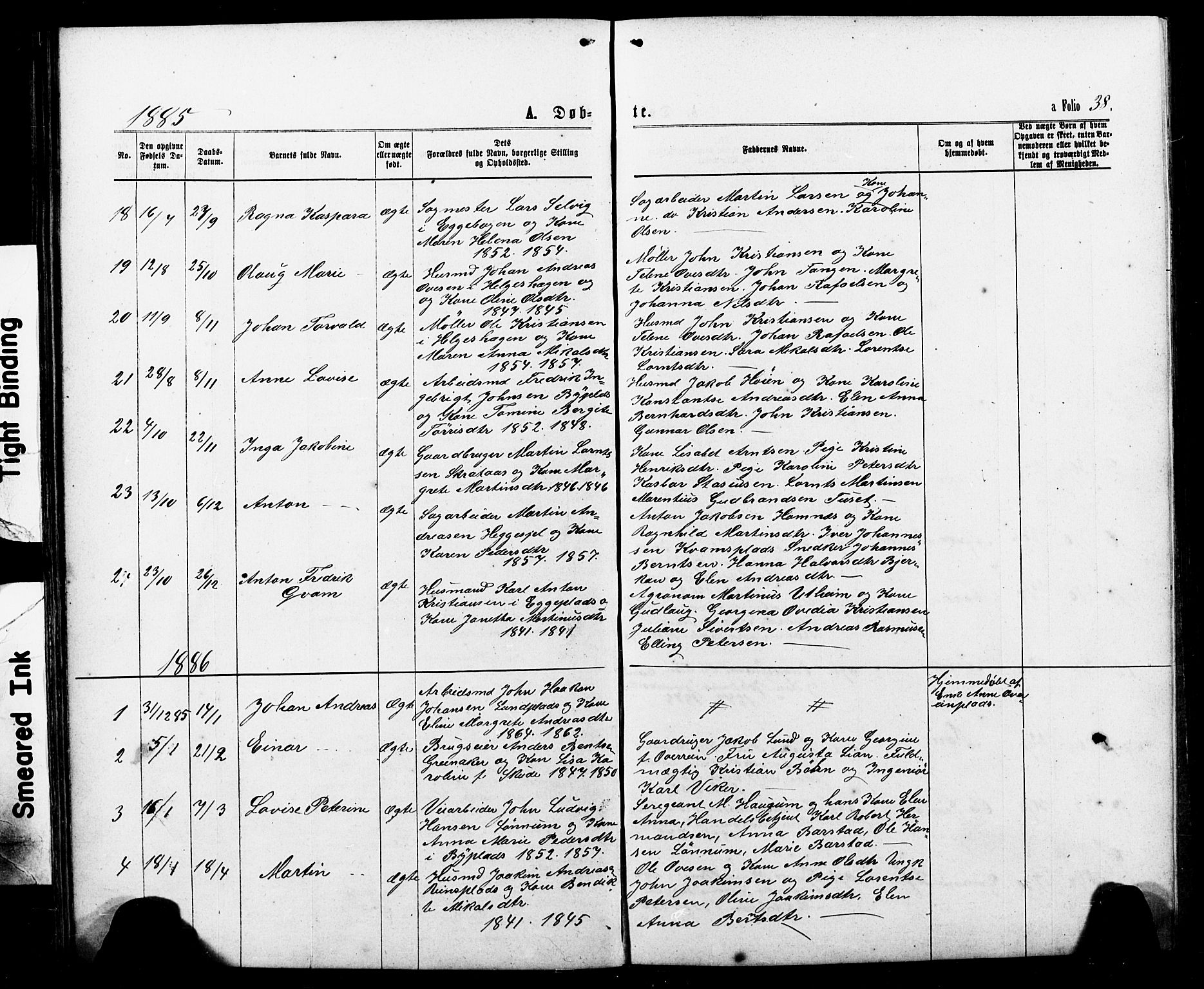 Ministerialprotokoller, klokkerbøker og fødselsregistre - Nord-Trøndelag, SAT/A-1458/740/L0380: Parish register (copy) no. 740C01, 1868-1902, p. 38