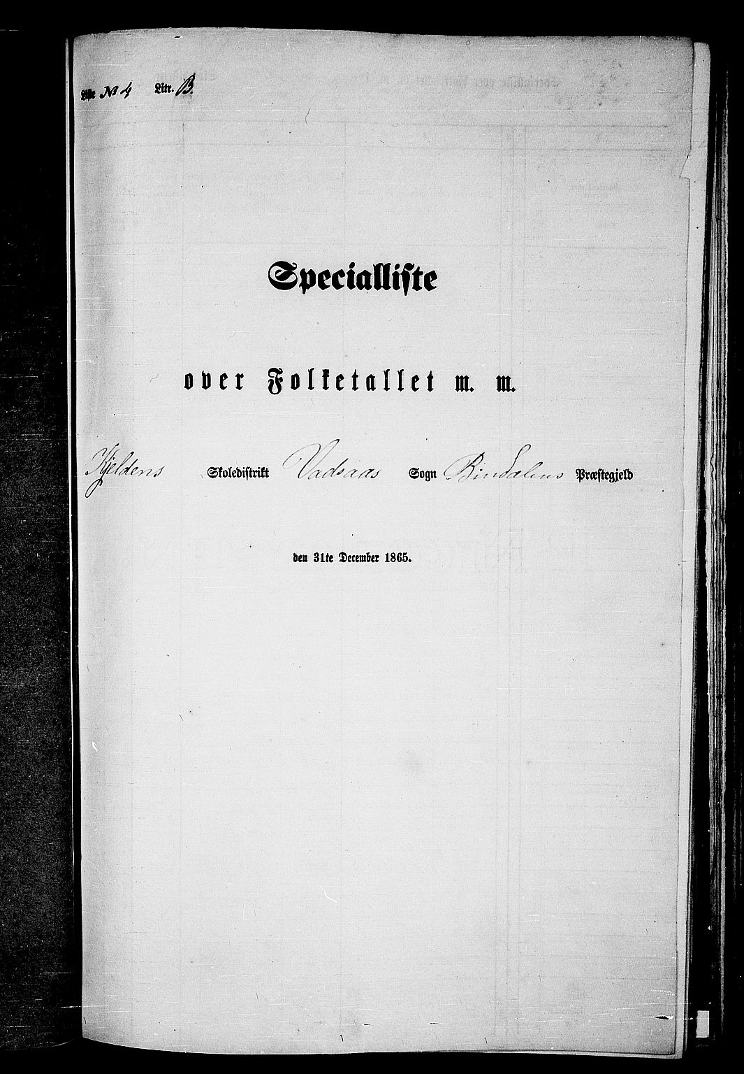 RA, 1865 census for Bindal, 1865, p. 67