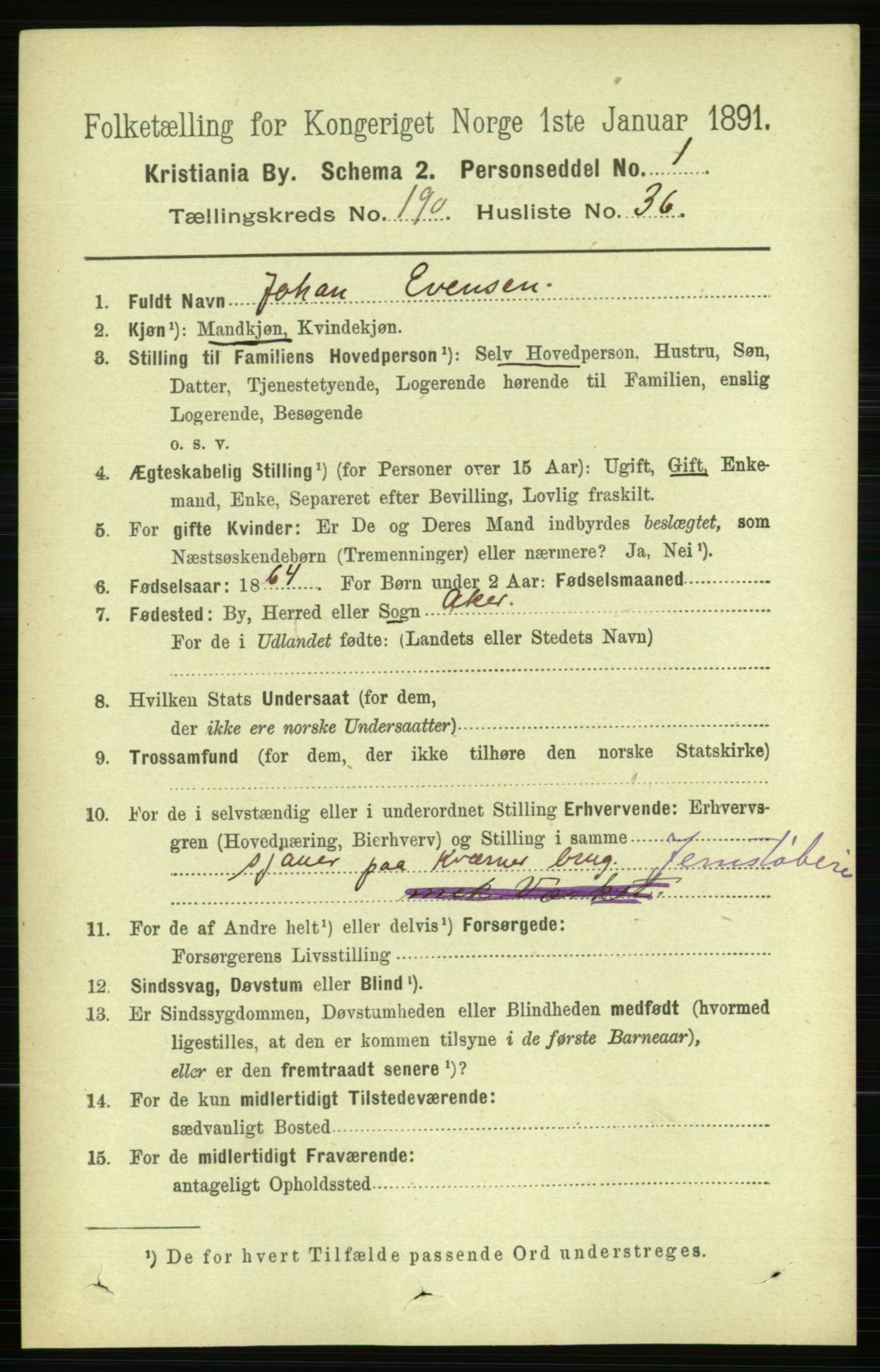 RA, 1891 census for 0301 Kristiania, 1891, p. 114565