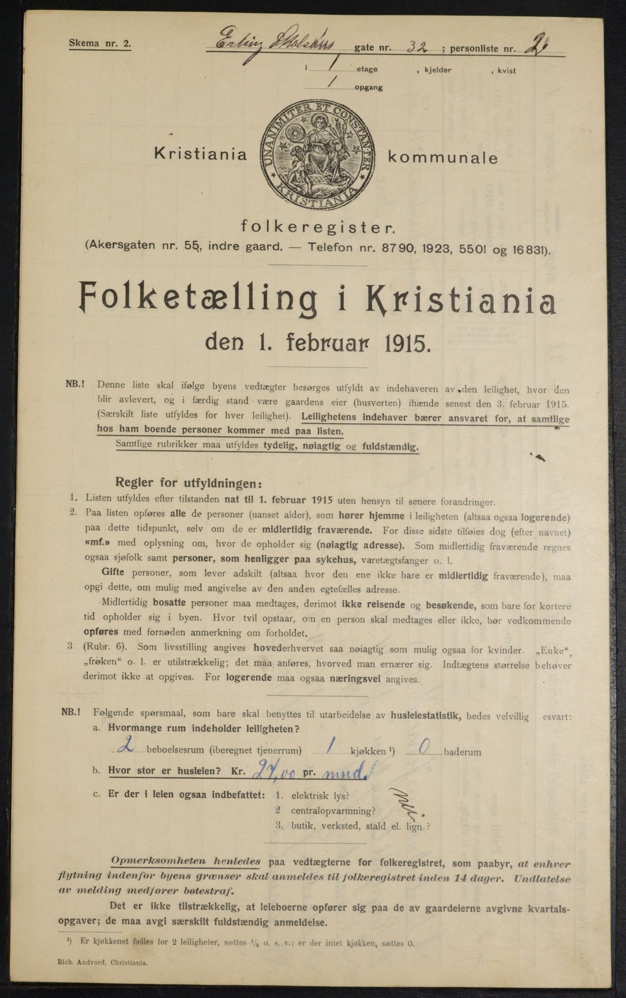 OBA, Municipal Census 1915 for Kristiania, 1915, p. 21903