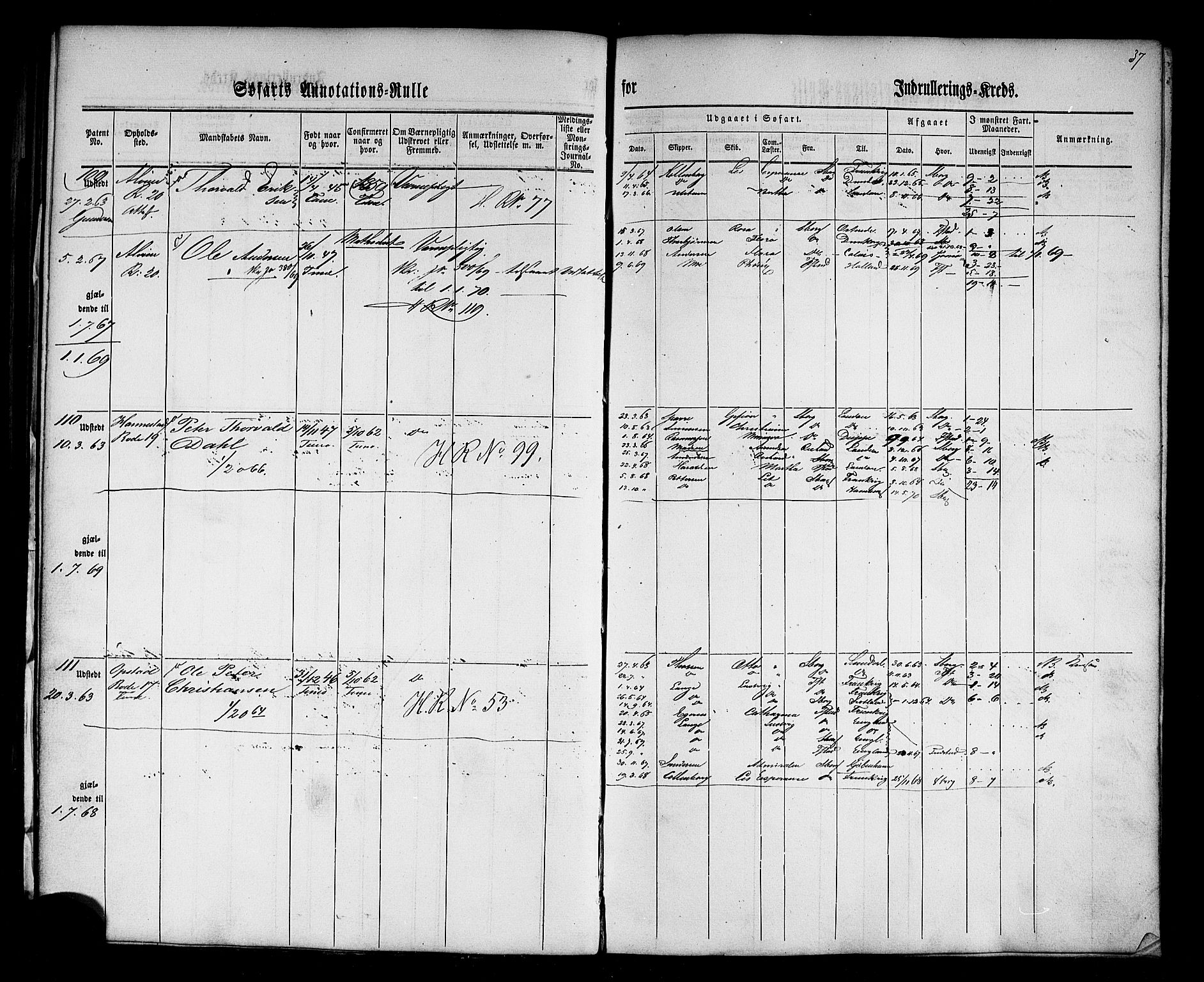 Sarpsborg mønstringskontor, AV/SAO-A-10569c/F/Fc/Fca/L0001: Annotasjonsrulle, 1860-1868, p. 41