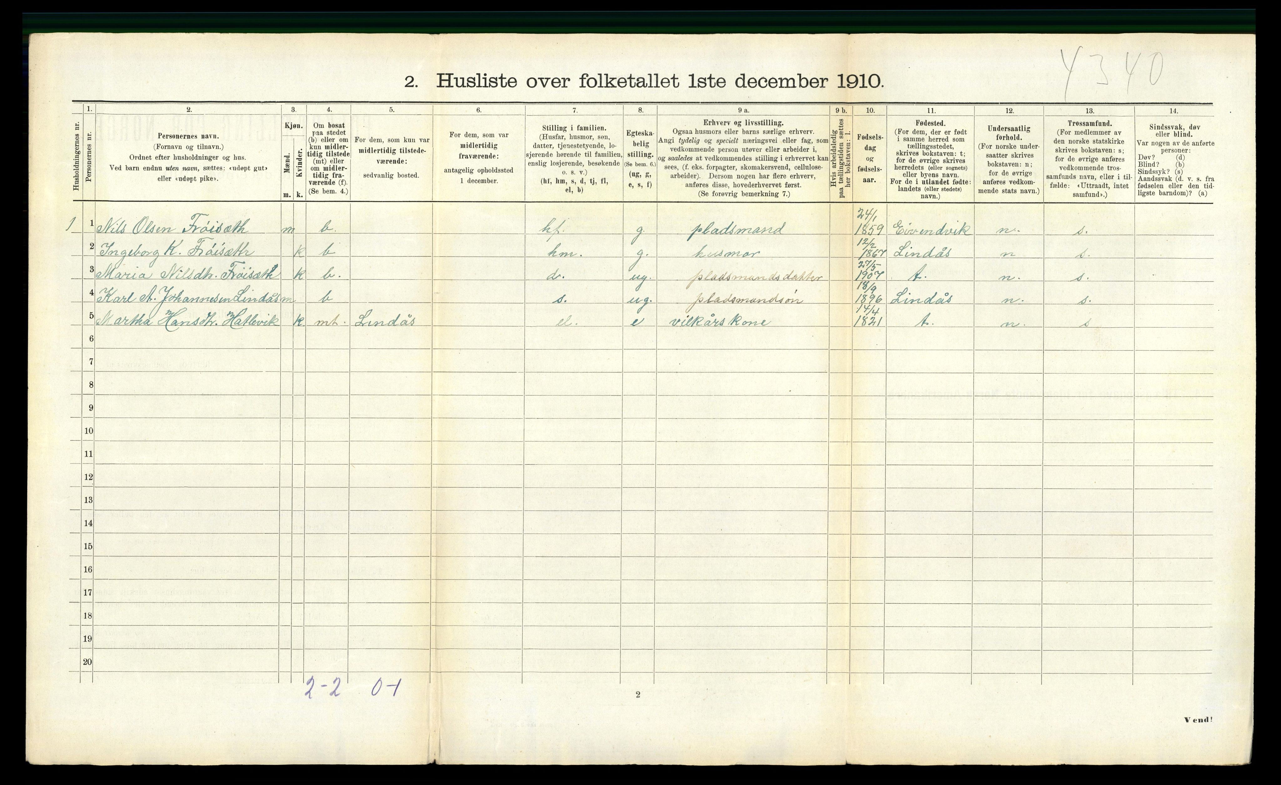 RA, 1910 census for Masfjorden, 1910, p. 111