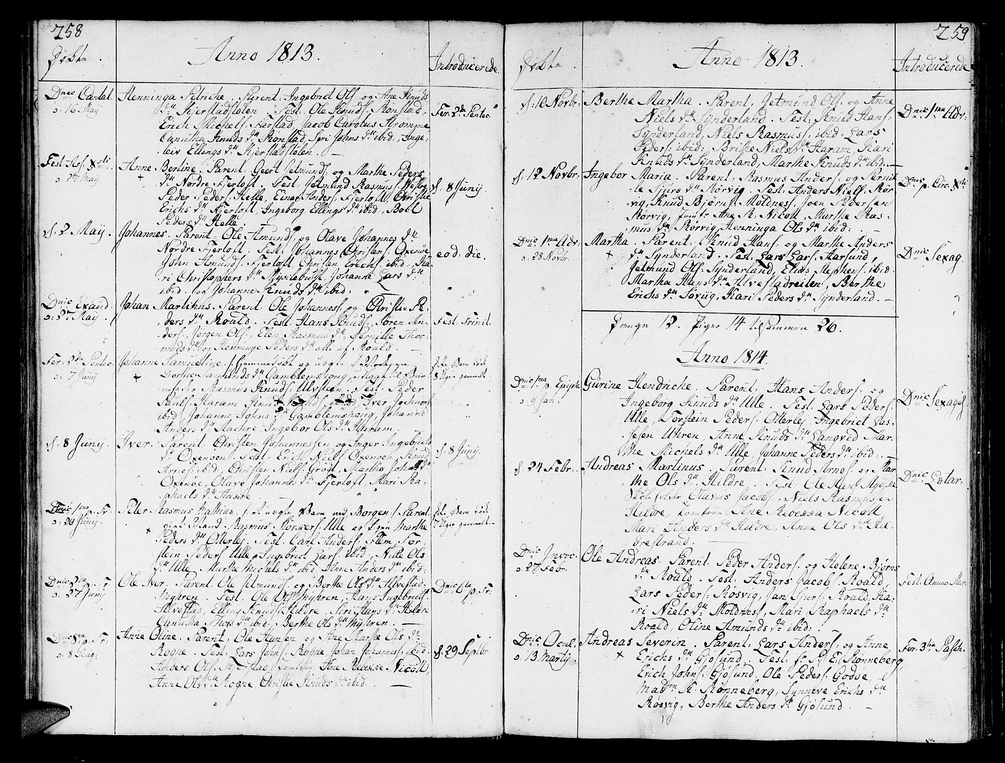 Ministerialprotokoller, klokkerbøker og fødselsregistre - Møre og Romsdal, SAT/A-1454/536/L0494: Parish register (official) no. 536A03, 1803-1836, p. 258-259