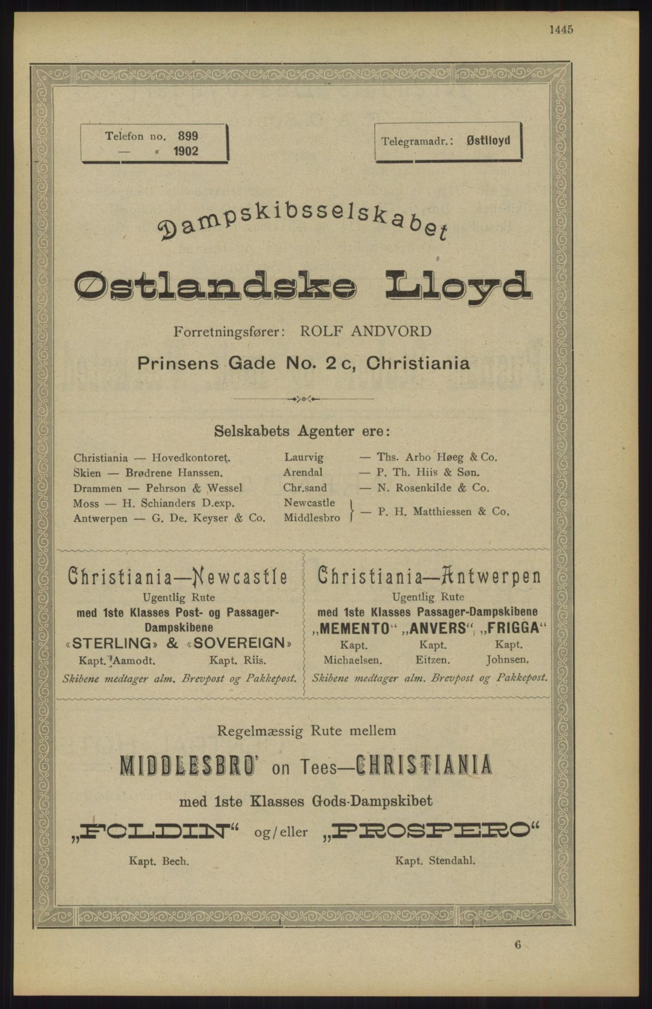 Kristiania/Oslo adressebok, PUBL/-, 1904, p. 1445