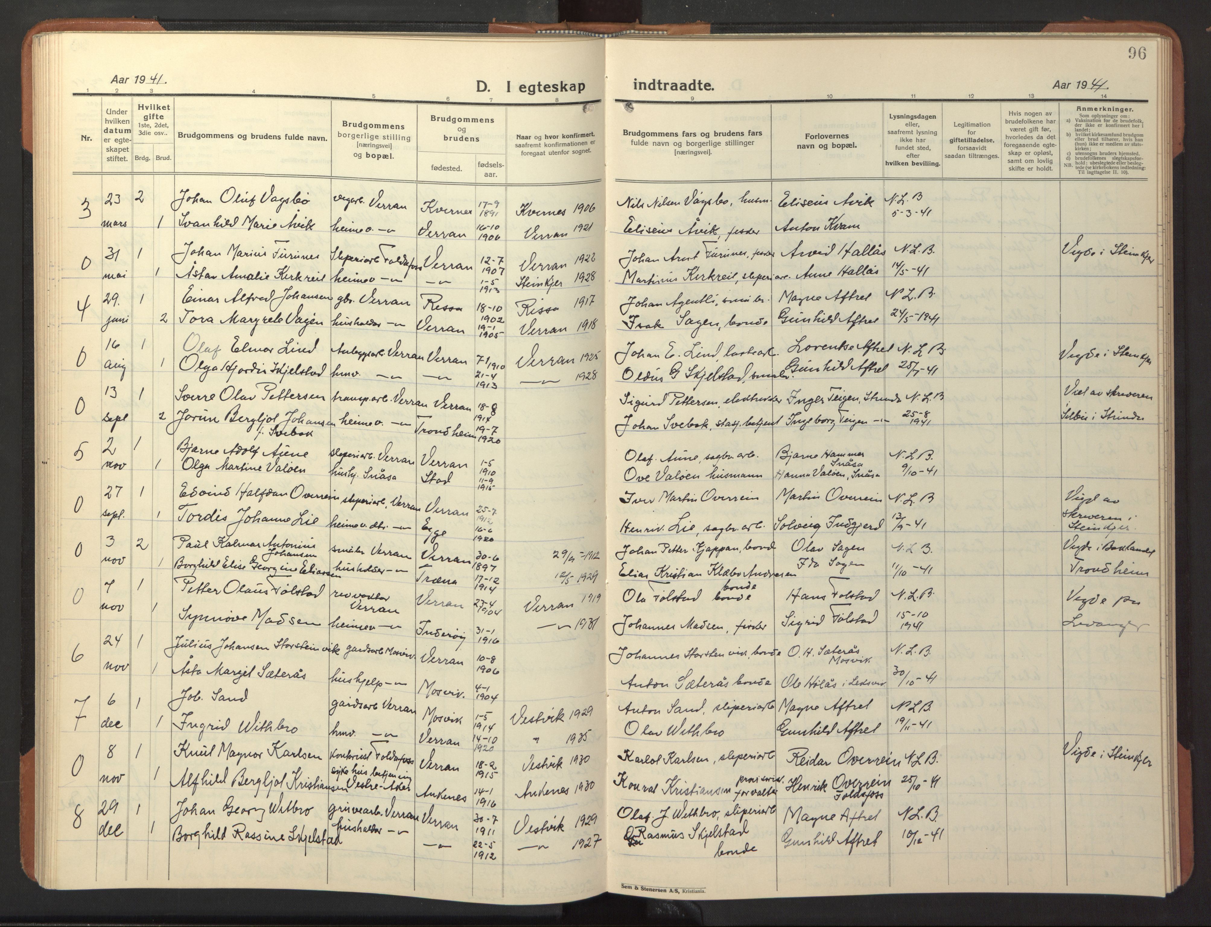Ministerialprotokoller, klokkerbøker og fødselsregistre - Nord-Trøndelag, SAT/A-1458/744/L0425: Parish register (copy) no. 744C04, 1924-1947, p. 96
