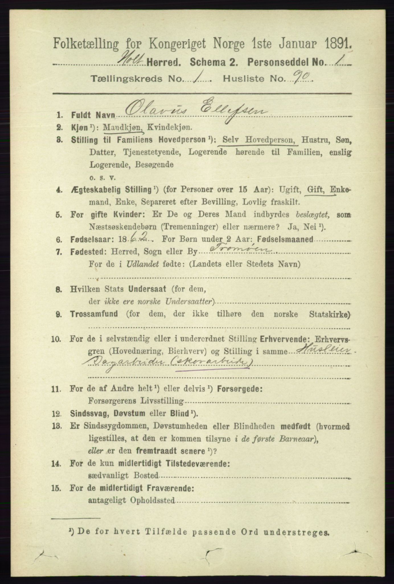 RA, 1891 census for 0914 Holt, 1891, p. 603