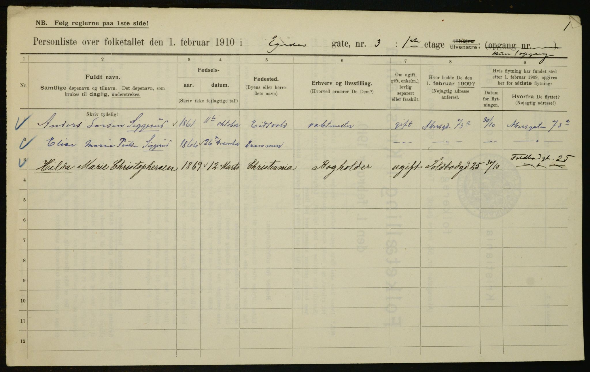 OBA, Municipal Census 1910 for Kristiania, 1910, p. 17799