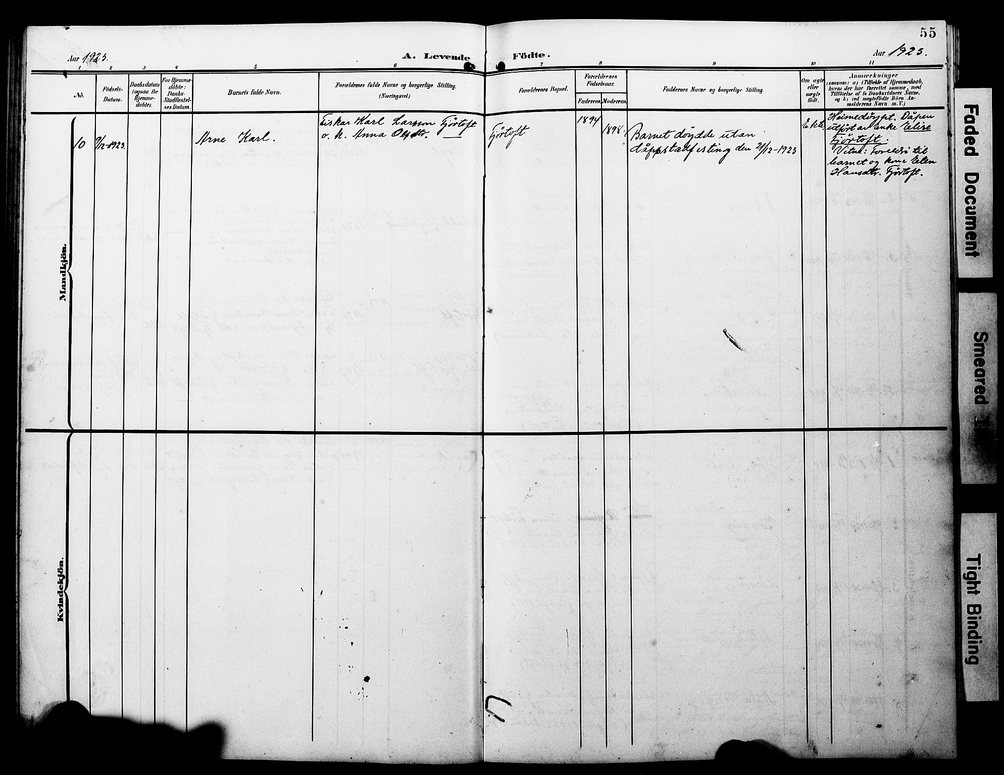 Ministerialprotokoller, klokkerbøker og fødselsregistre - Møre og Romsdal, AV/SAT-A-1454/538/L0524: Parish register (copy) no. 538C02, 1901-1931, p. 55