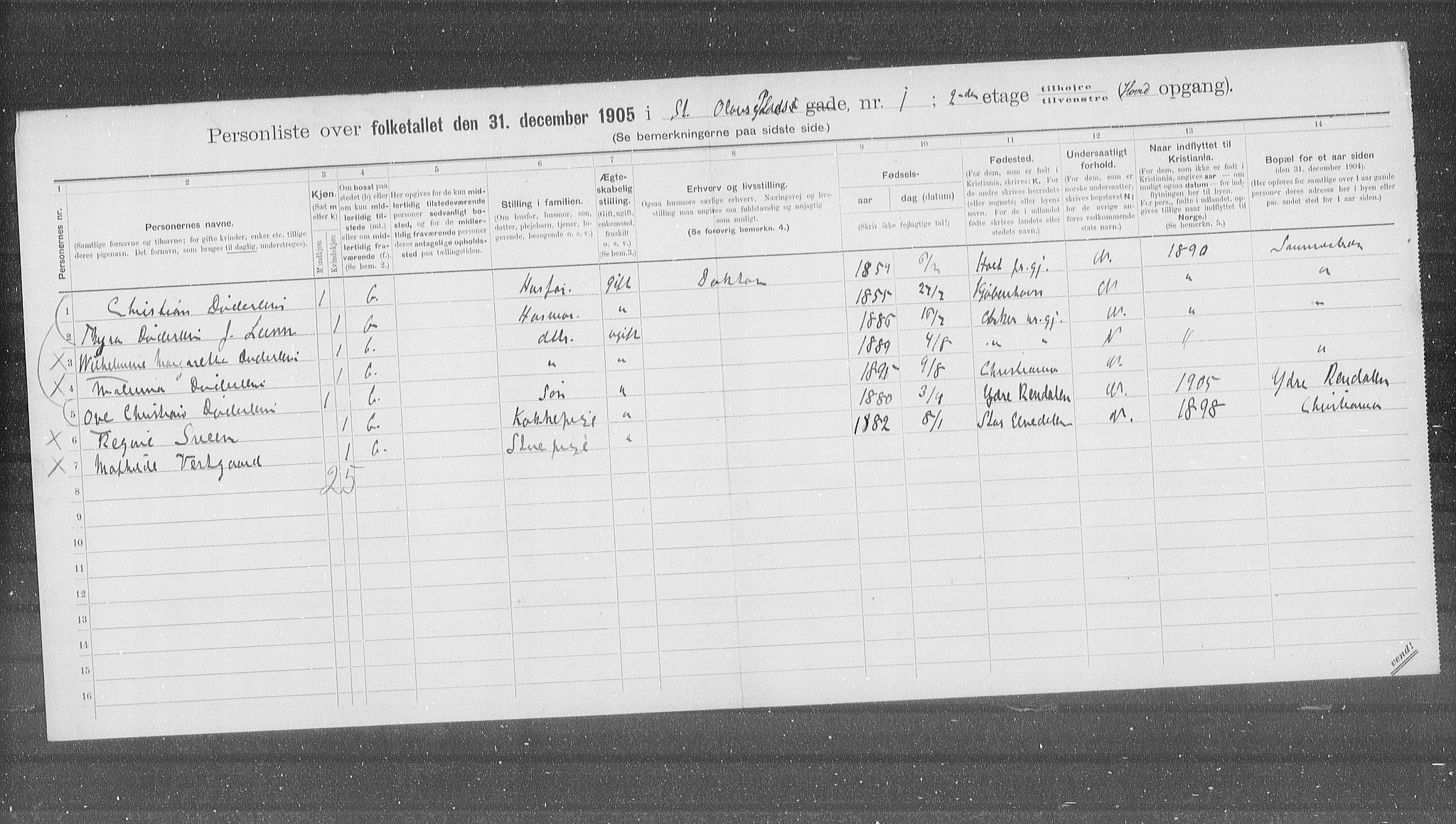 OBA, Municipal Census 1905 for Kristiania, 1905, p. 53429