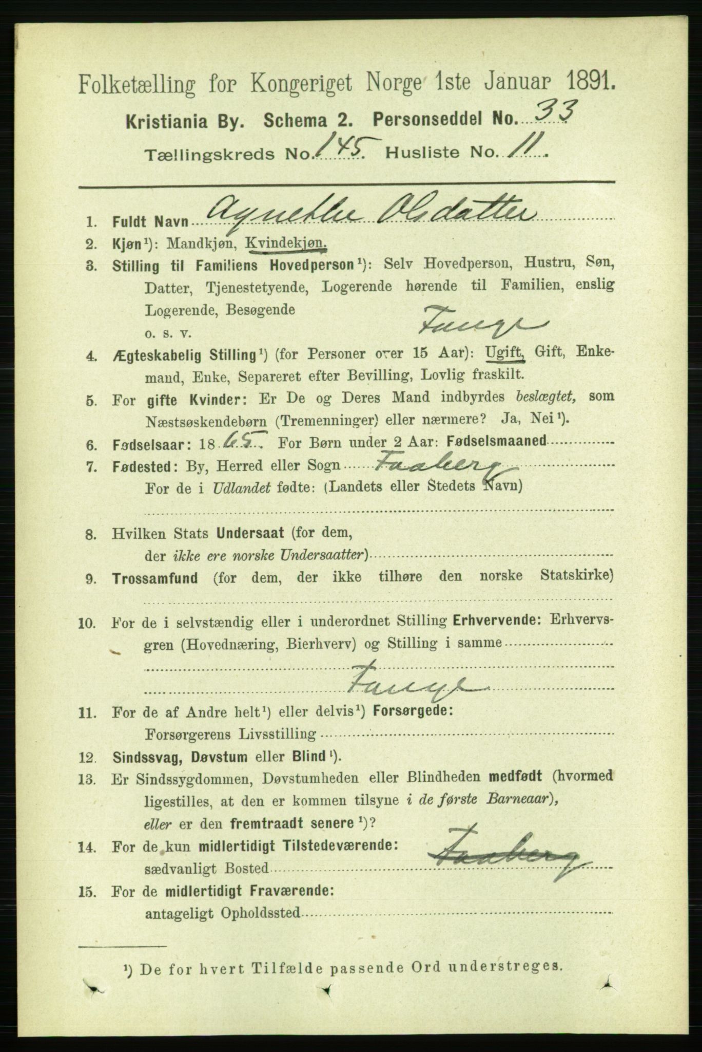 RA, 1891 census for 0301 Kristiania, 1891, p. 79698