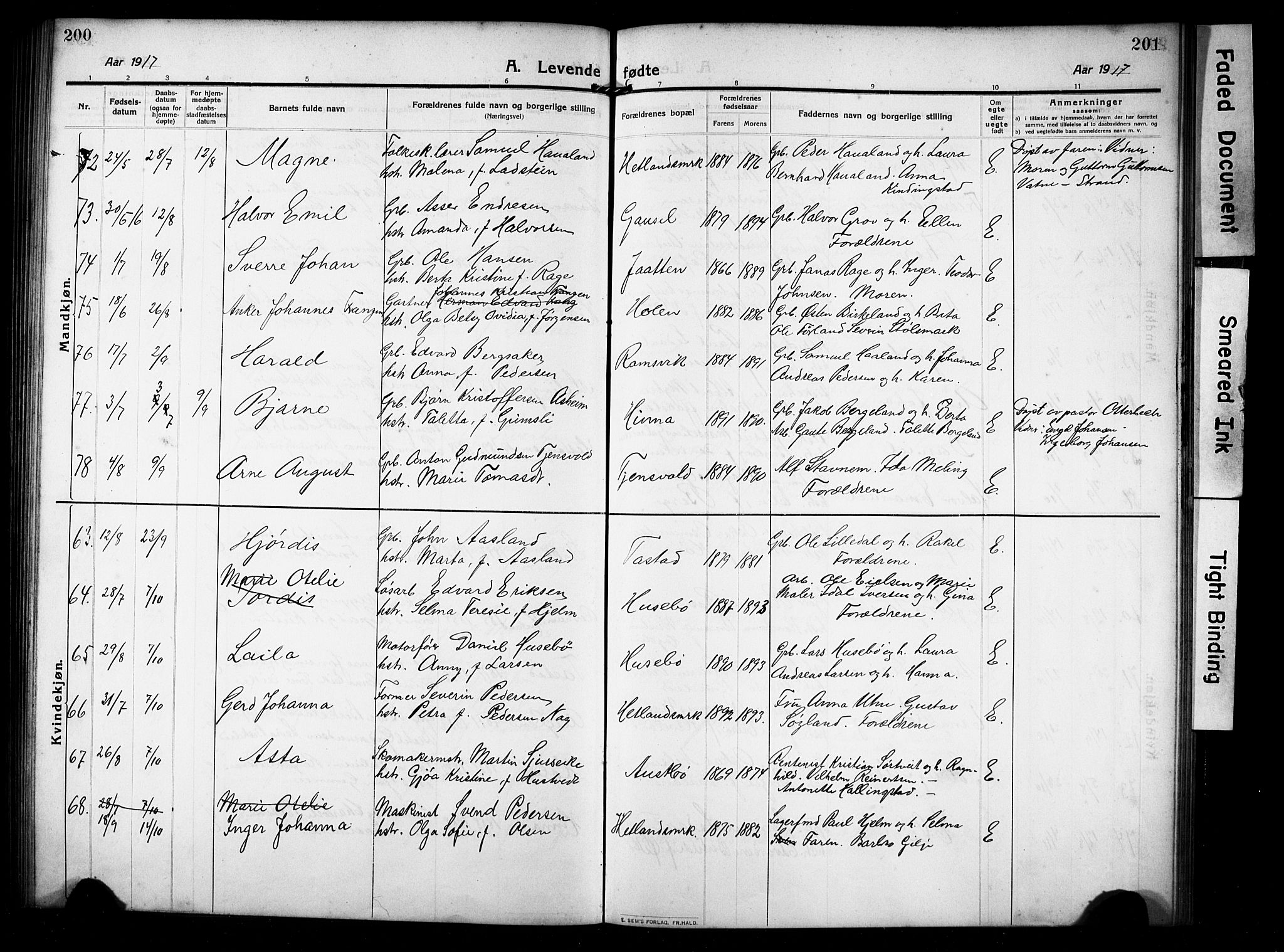 Hetland sokneprestkontor, AV/SAST-A-101826/30/30BB/L0008: Parish register (copy) no. B 8, 1910-1921, p. 200-201