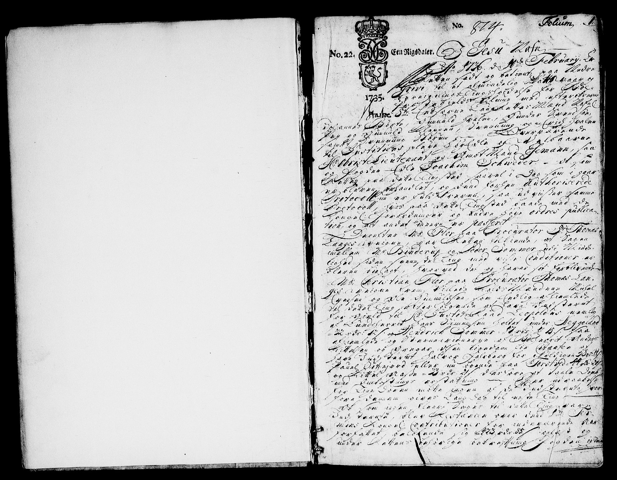 Nedre Telemark sorenskriveri, AV/SAKO-A-135/F/Fa/L0015: Tingbok, 1736-1738, p. 1