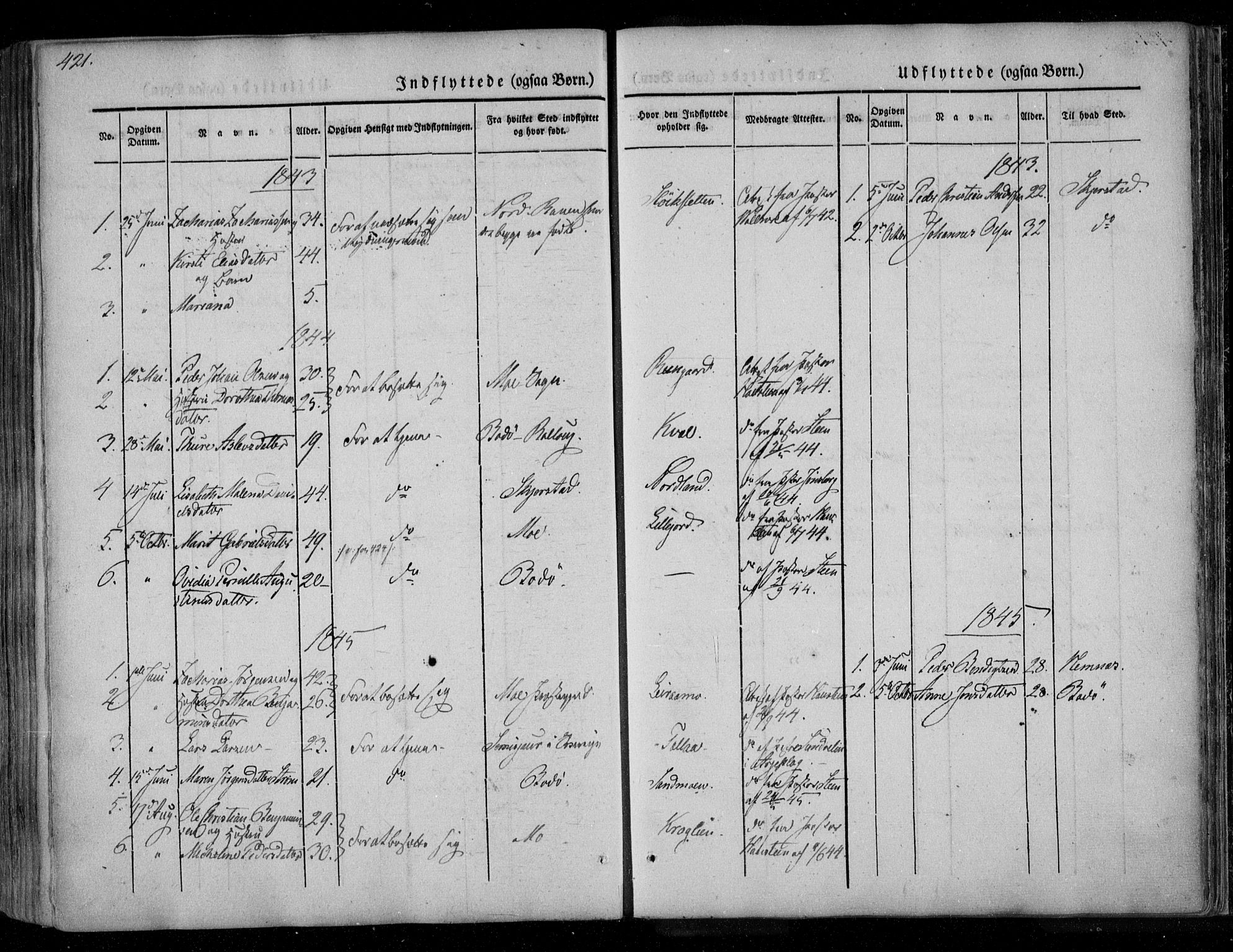 Ministerialprotokoller, klokkerbøker og fødselsregistre - Nordland, AV/SAT-A-1459/846/L0644: Parish register (official) no. 846A02, 1837-1872, p. 421