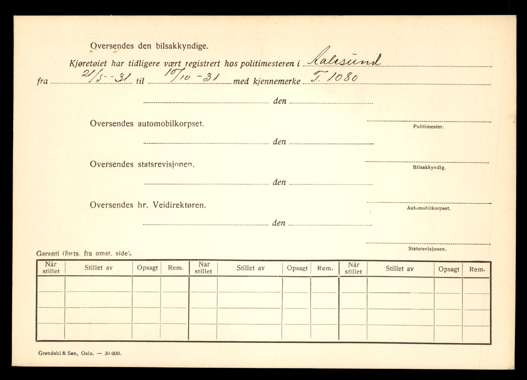 Møre og Romsdal vegkontor - Ålesund trafikkstasjon, AV/SAT-A-4099/F/Fe/L0010: Registreringskort for kjøretøy T 1050 - T 1169, 1927-1998, p. 835