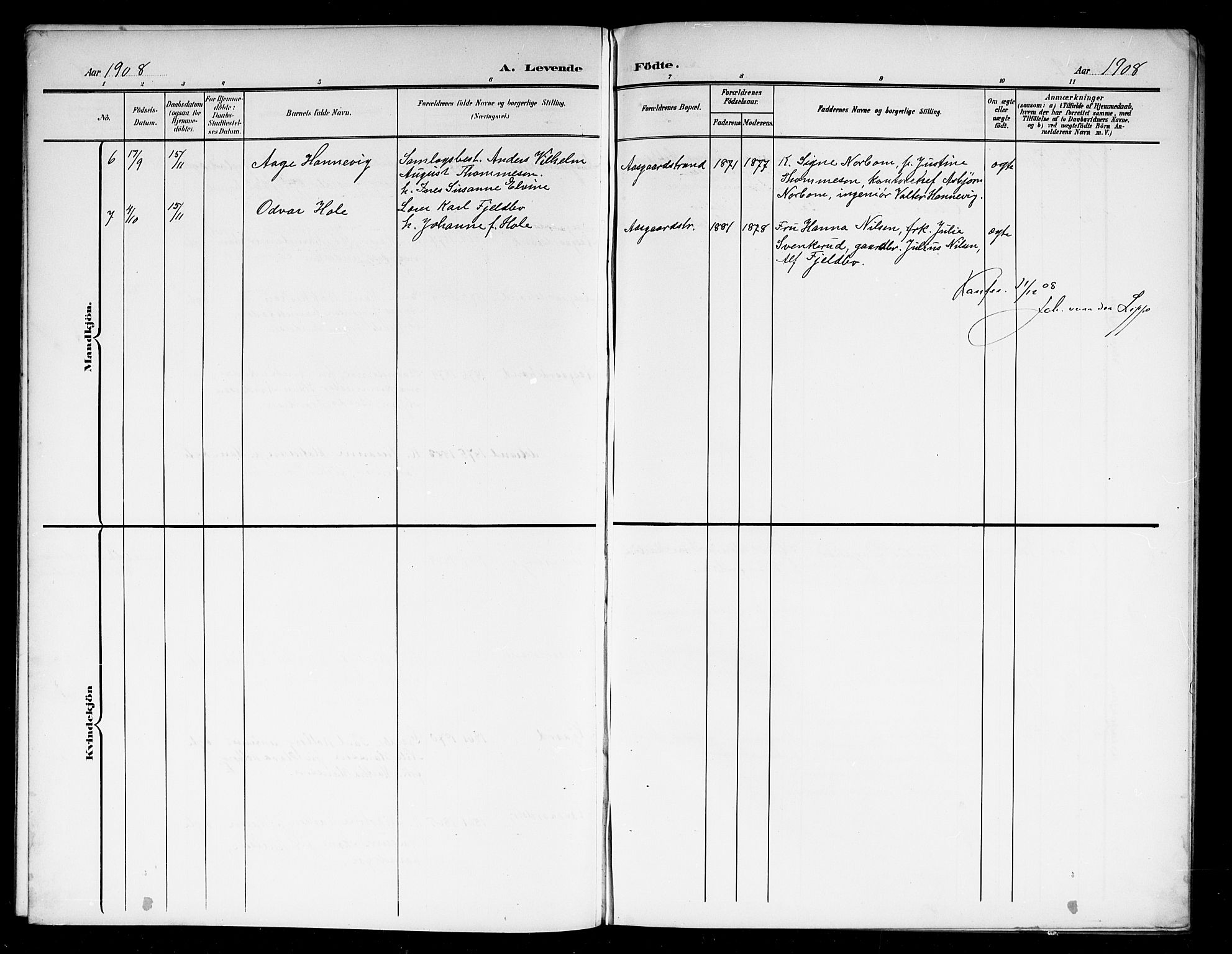 Borre kirkebøker, AV/SAKO-A-338/G/Gc/L0001: Parish register (copy) no. III 1, 1907-1920