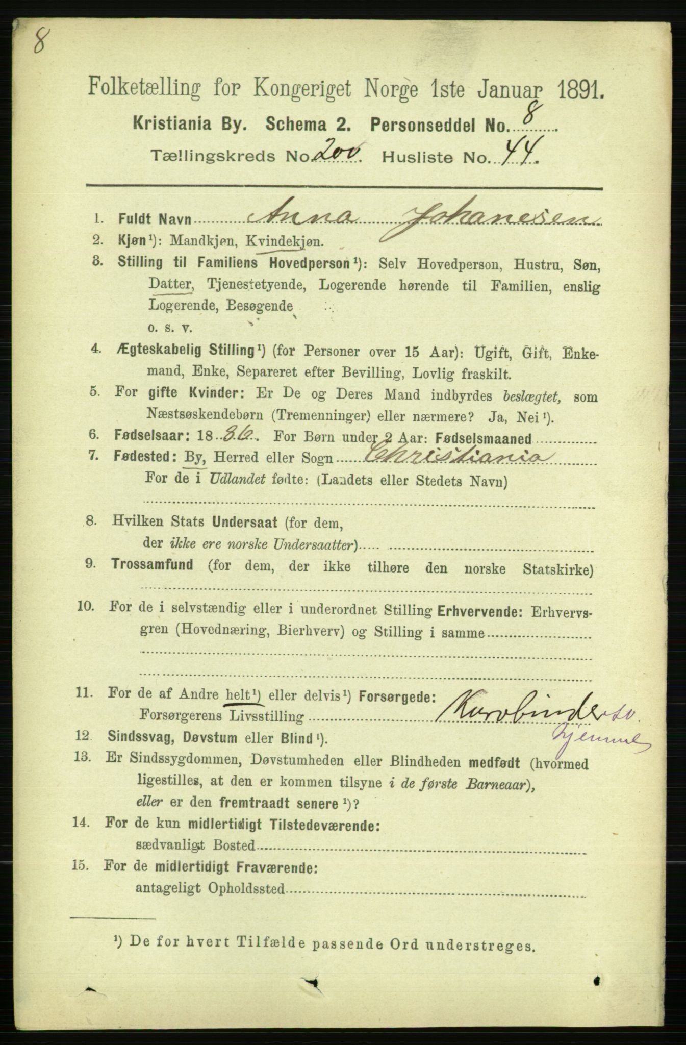 RA, 1891 census for 0301 Kristiania, 1891, p. 120873