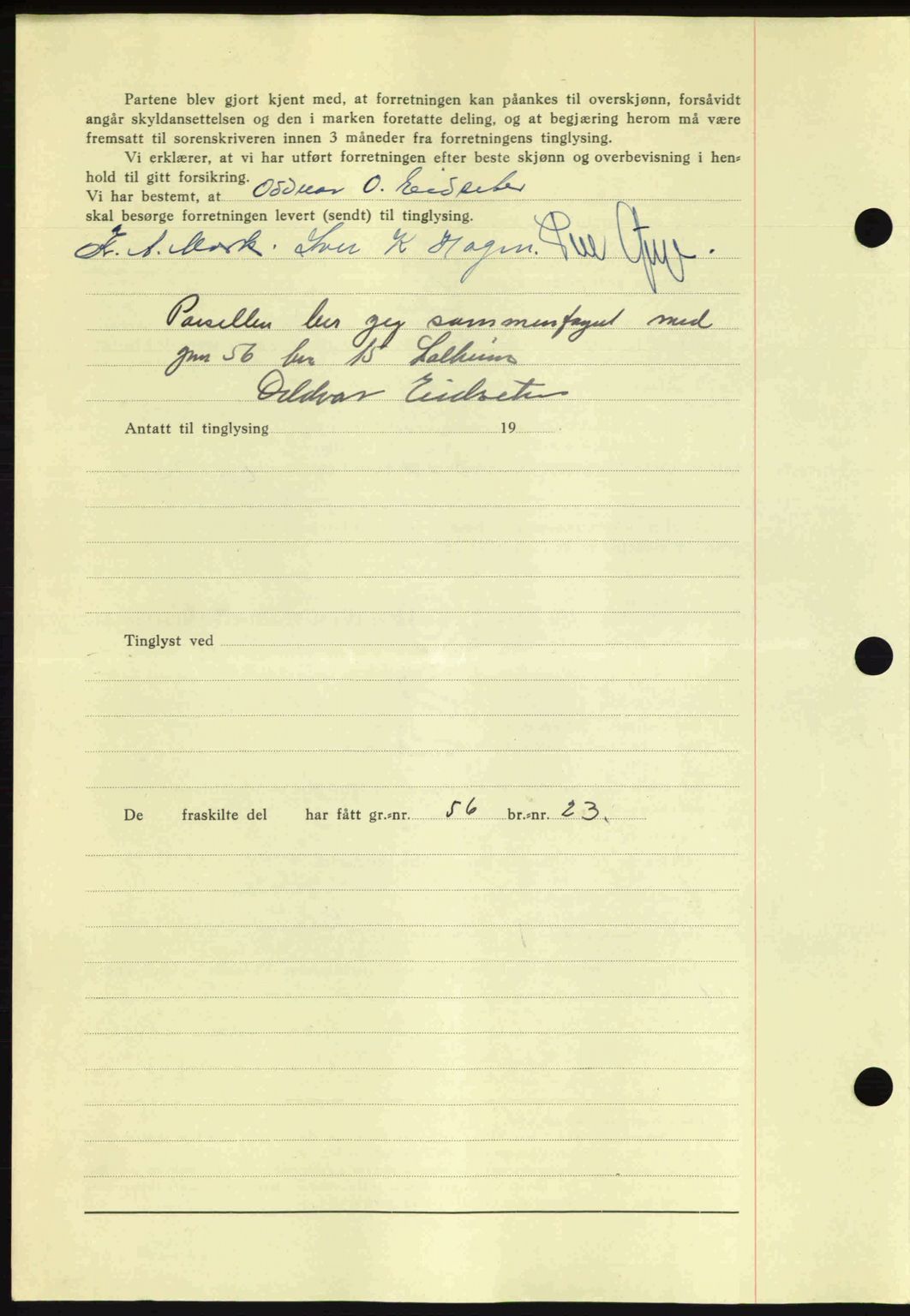 Romsdal sorenskriveri, AV/SAT-A-4149/1/2/2C: Mortgage book no. A15, 1943-1944, Diary no: : 2349/1943