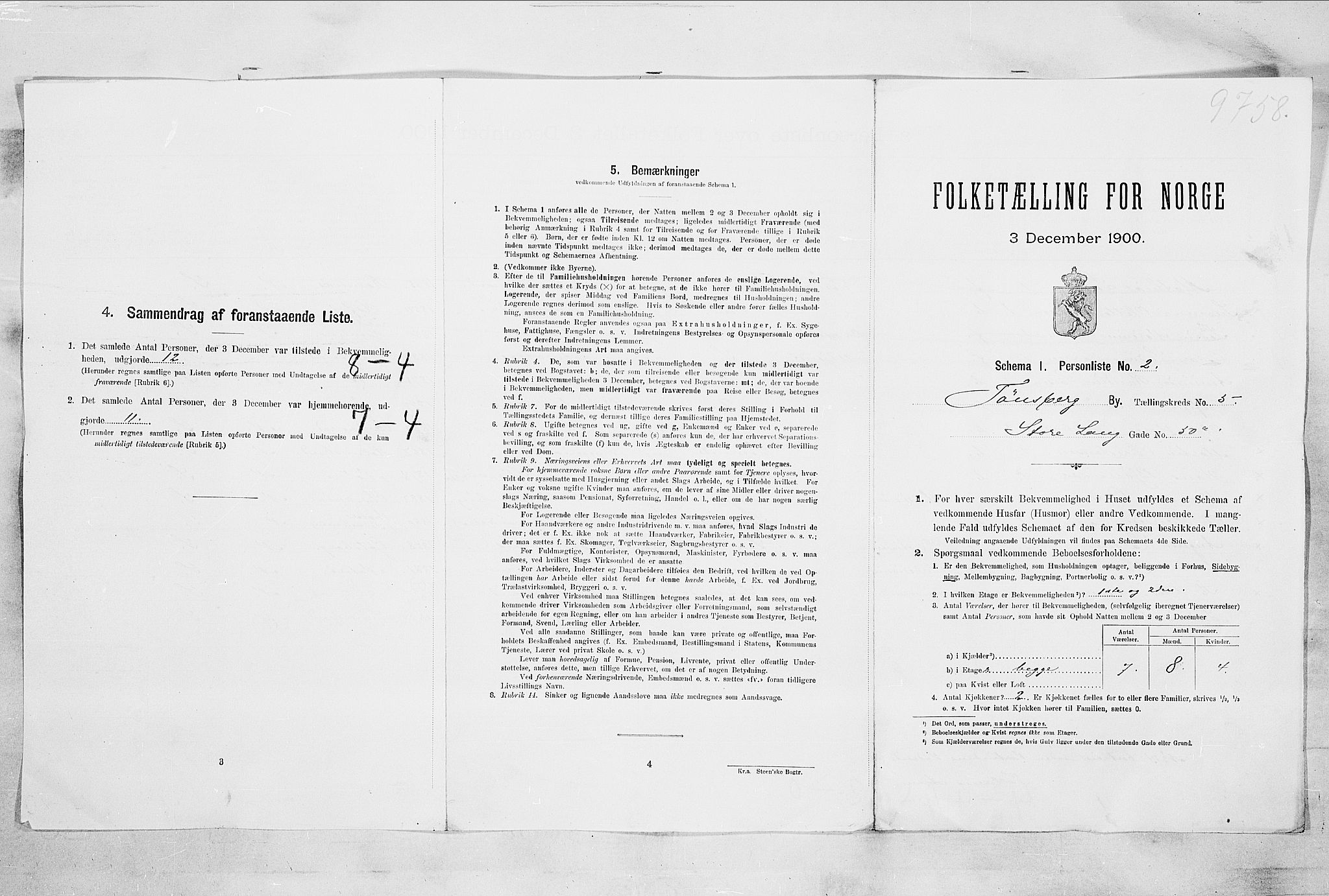 RA, 1900 census for Tønsberg, 1900, p. 72