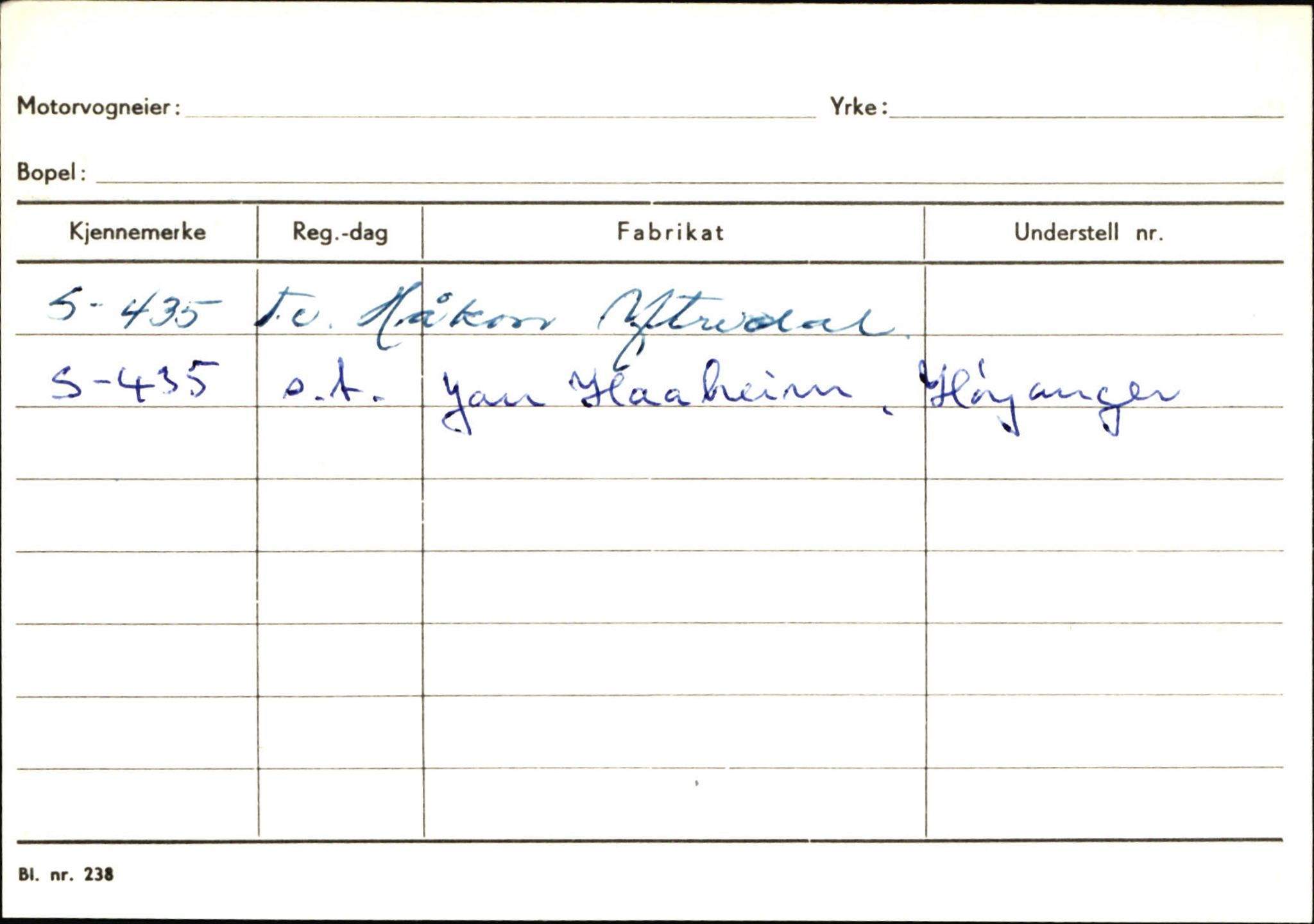 Statens vegvesen, Sogn og Fjordane vegkontor, AV/SAB-A-5301/4/F/L0130: Eigarregister Eid T-Å. Høyanger A-O, 1945-1975, p. 1383