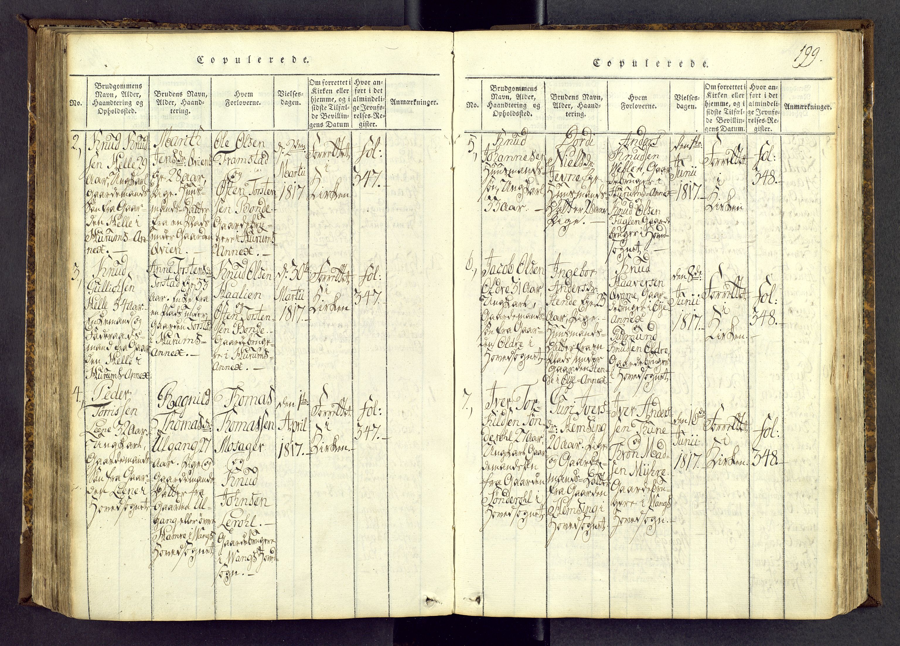 Vang prestekontor, Valdres, SAH/PREST-140/H/Ha/L0004: Parish register (official) no. 4, 1814-1831, p. 199