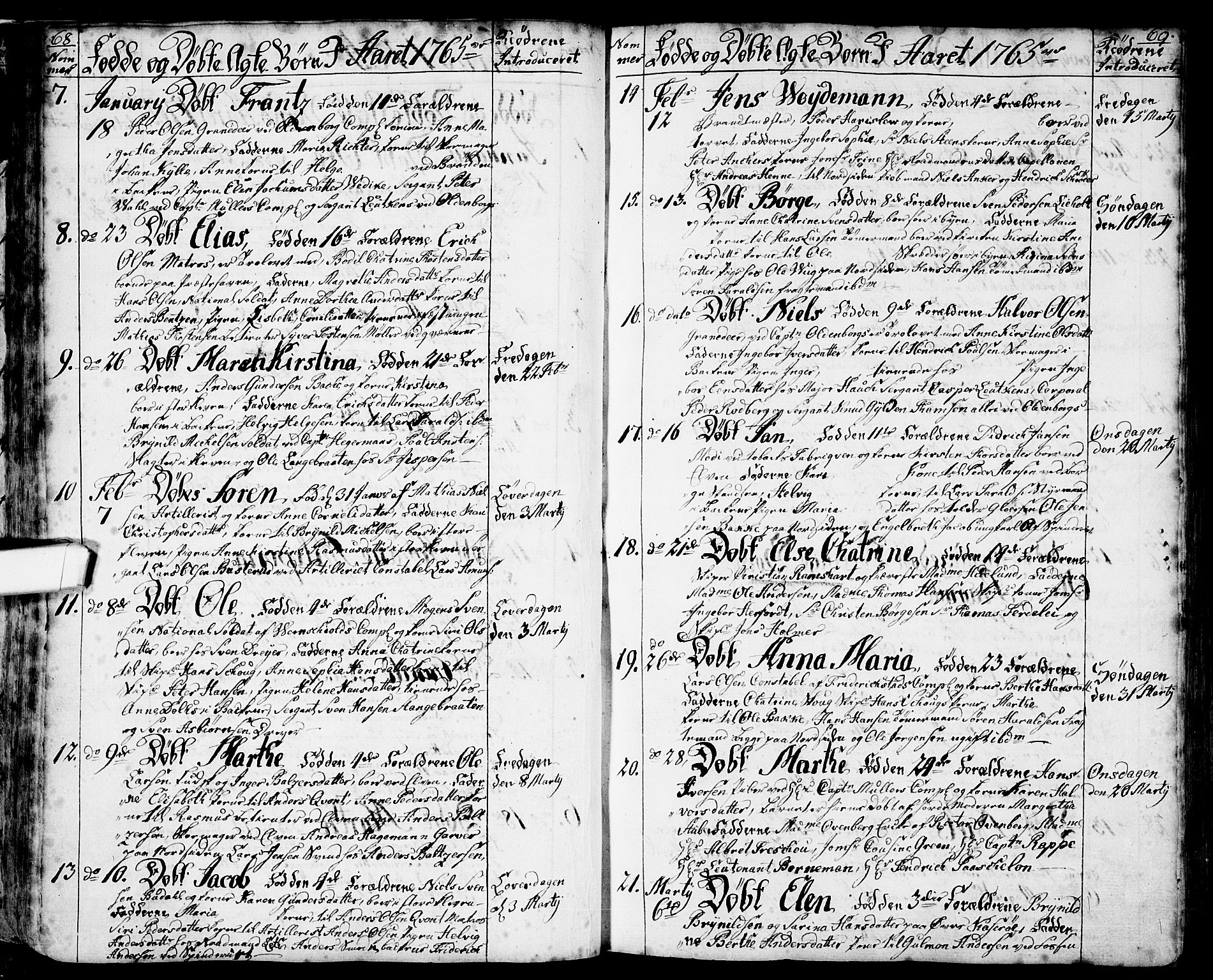 Halden prestekontor Kirkebøker, SAO/A-10909/F/Fa/L0001: Parish register (official) no. I 1, 1758-1791, p. 68-69