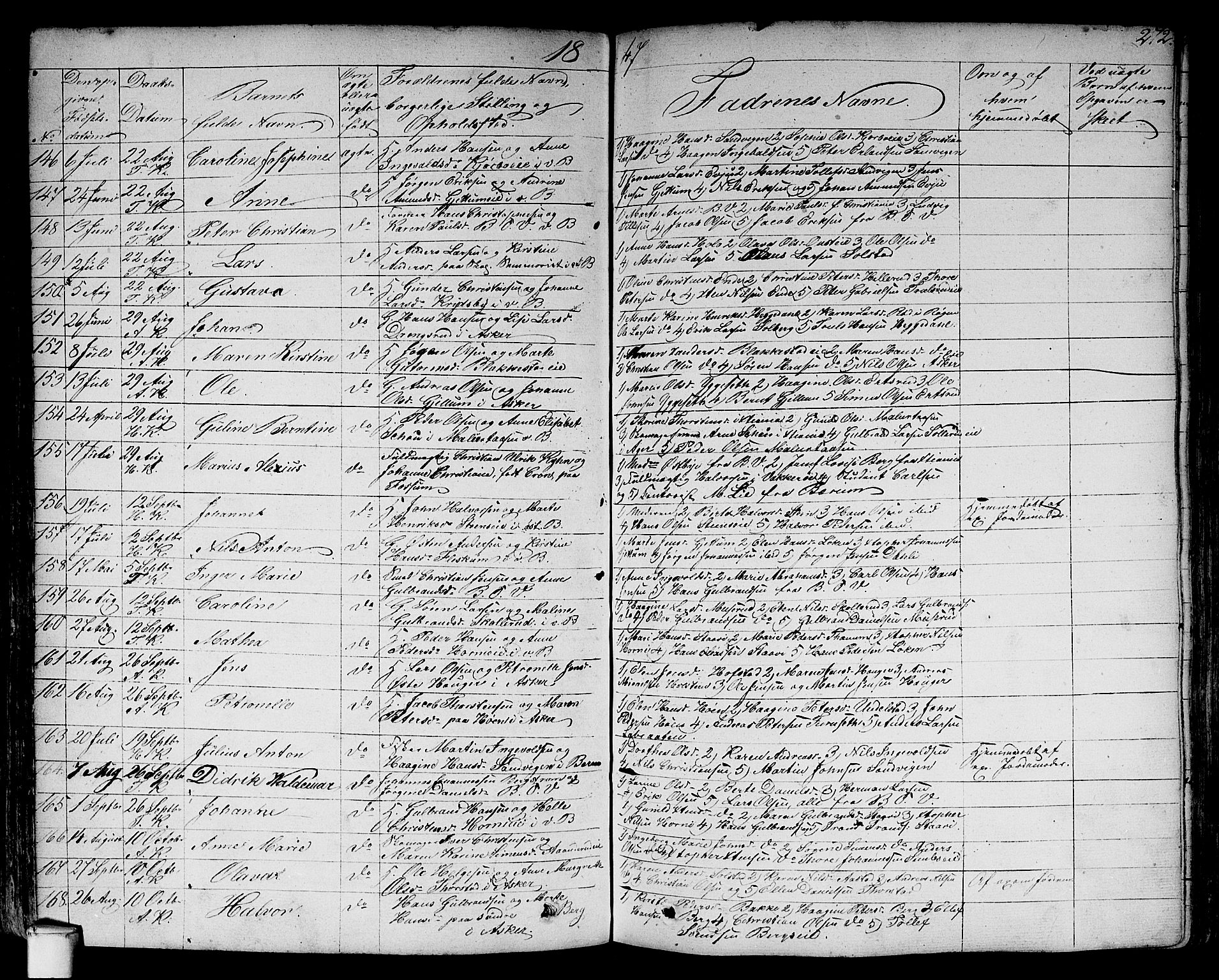Asker prestekontor Kirkebøker, SAO/A-10256a/F/Fa/L0007: Parish register (official) no. I 7, 1825-1864, p. 272