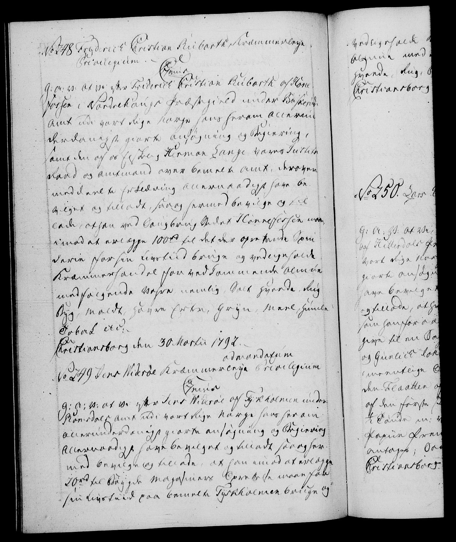 Danske Kanselli 1572-1799, RA/EA-3023/F/Fc/Fca/Fcaa/L0054: Norske registre, 1792-1793, p. 166b