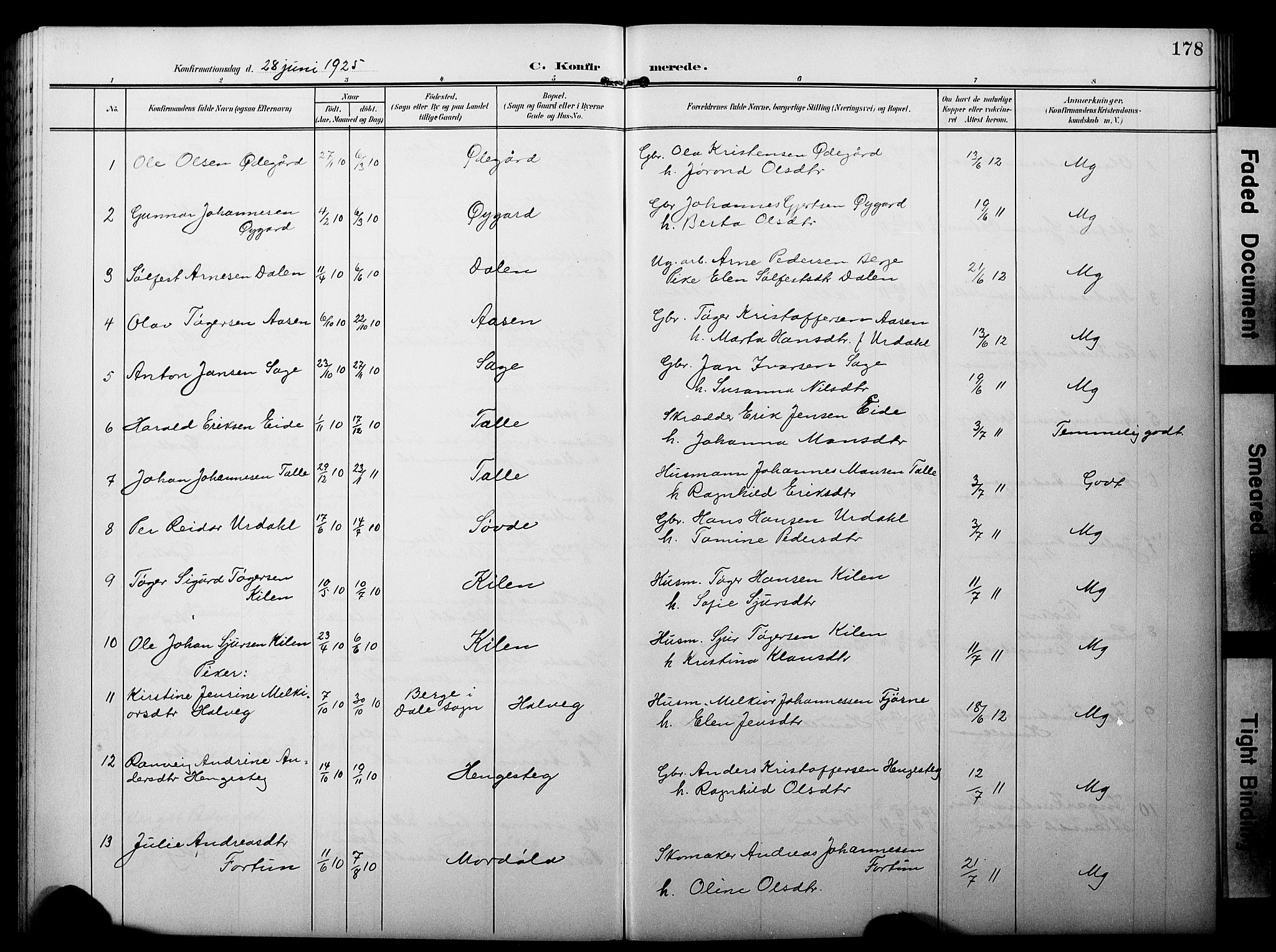 Luster sokneprestembete, AV/SAB-A-81101/H/Hab/Haba/L0001: Parish register (copy) no. A 1, 1903-1930, p. 178