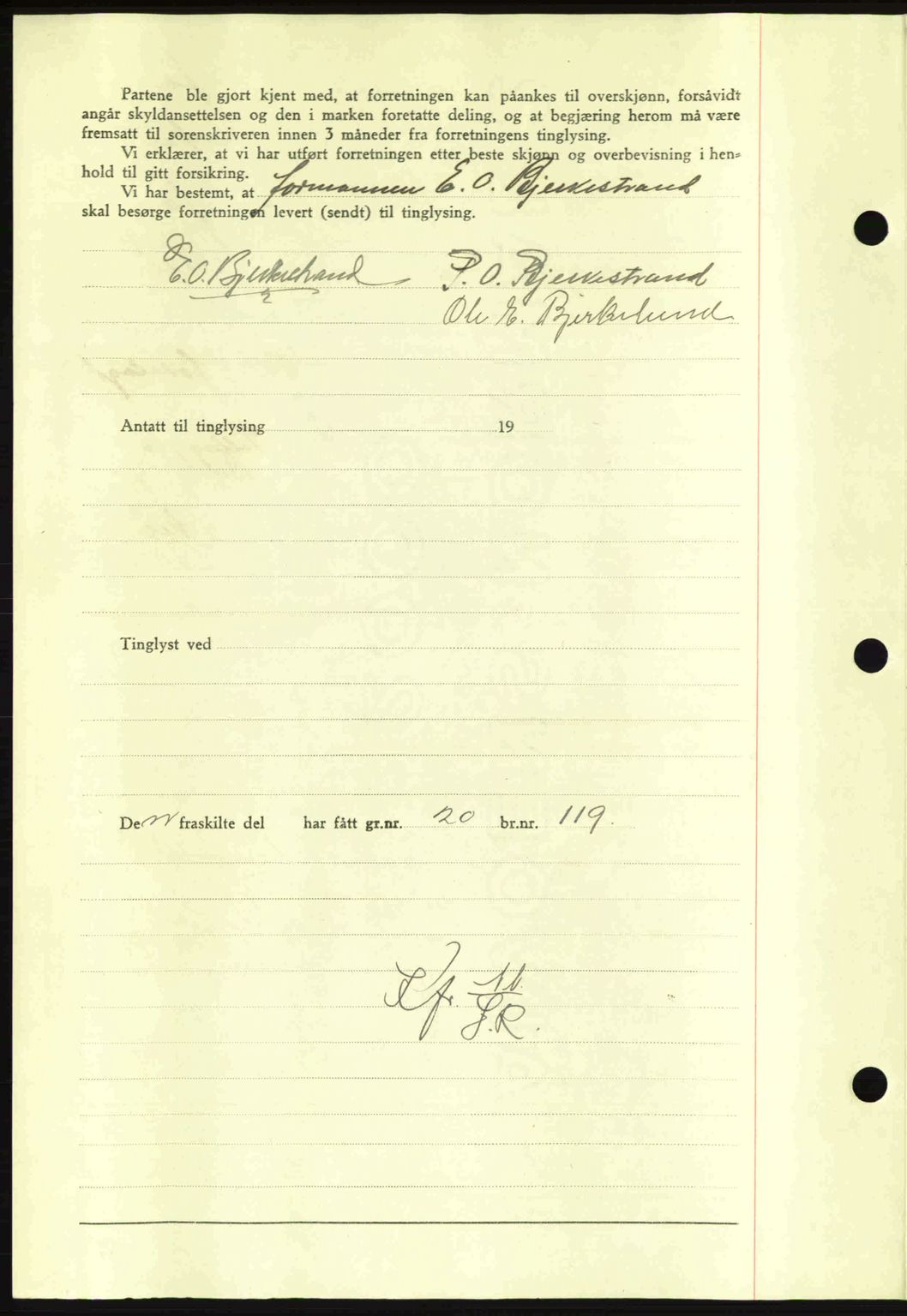 Nordmøre sorenskriveri, AV/SAT-A-4132/1/2/2Ca: Mortgage book no. A92, 1942-1942, Diary no: : 1603/1942