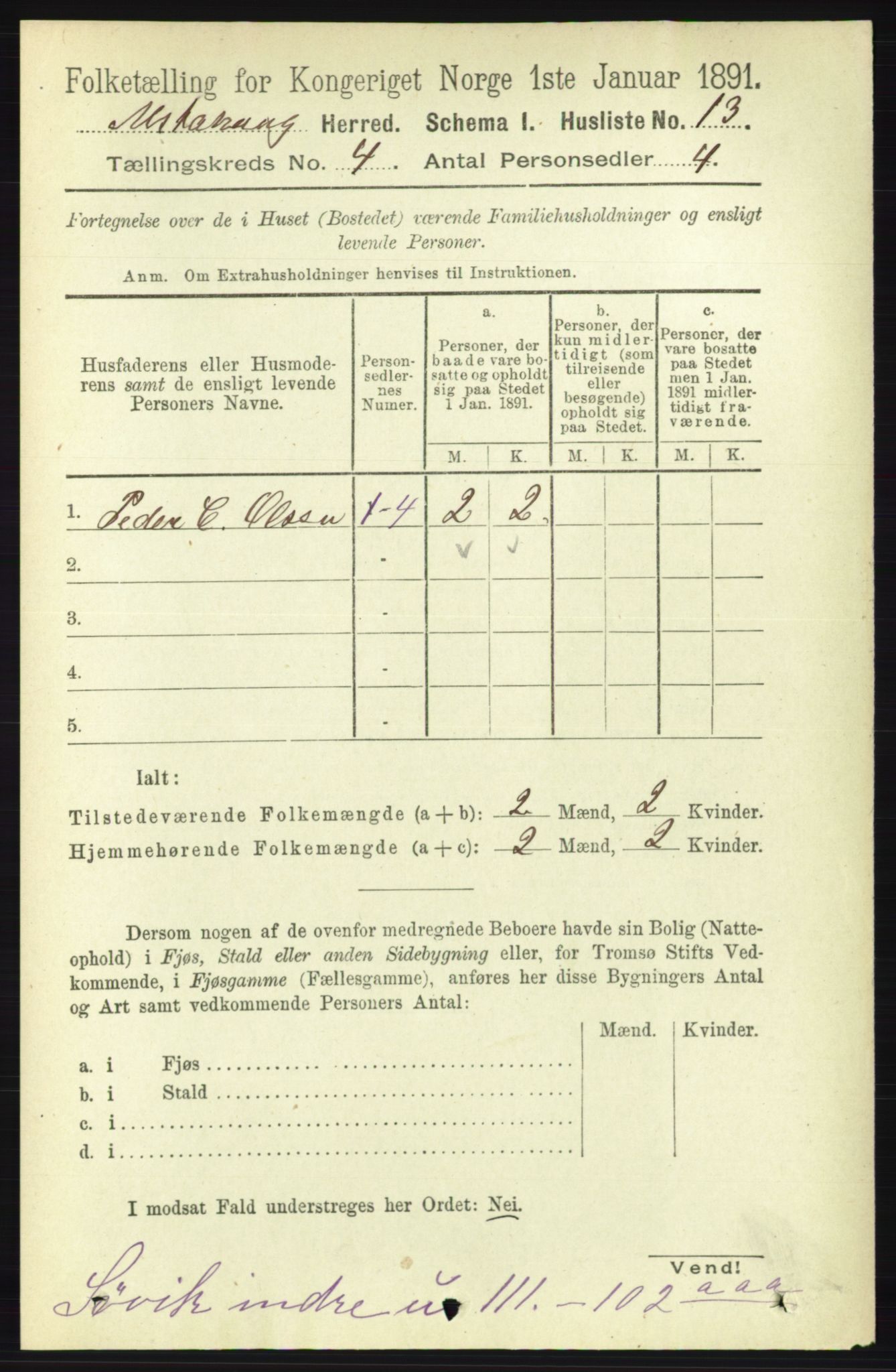 RA, 1891 census for 1820 Alstahaug, 1891, p. 1474